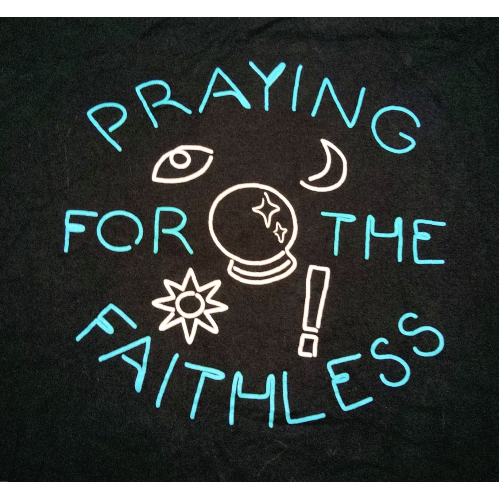 Praying Panic! At the Disco Praying for the Faithless Graphic T-Shirt 2XL Black Cotton Crew Neck Short Sleeve Mens Band Rock Graphic Print Logo Shirt Size US XXL / EU 58 / 5 - 5 Thumbnail