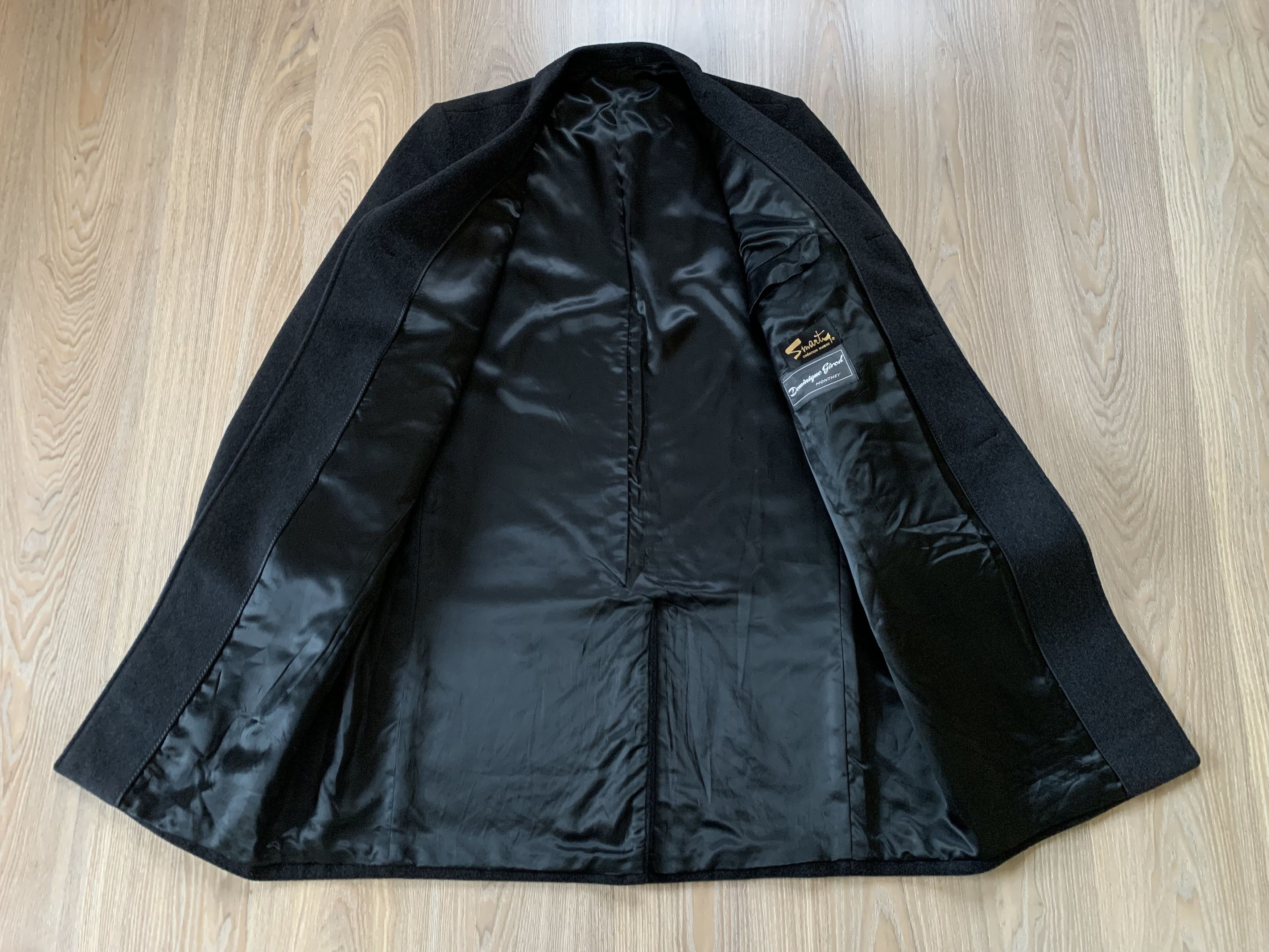 Designer × Vintage Dominique Girod Cashmere Black Heavy Coat Size US XL / EU 56 / 4 - 4 Thumbnail