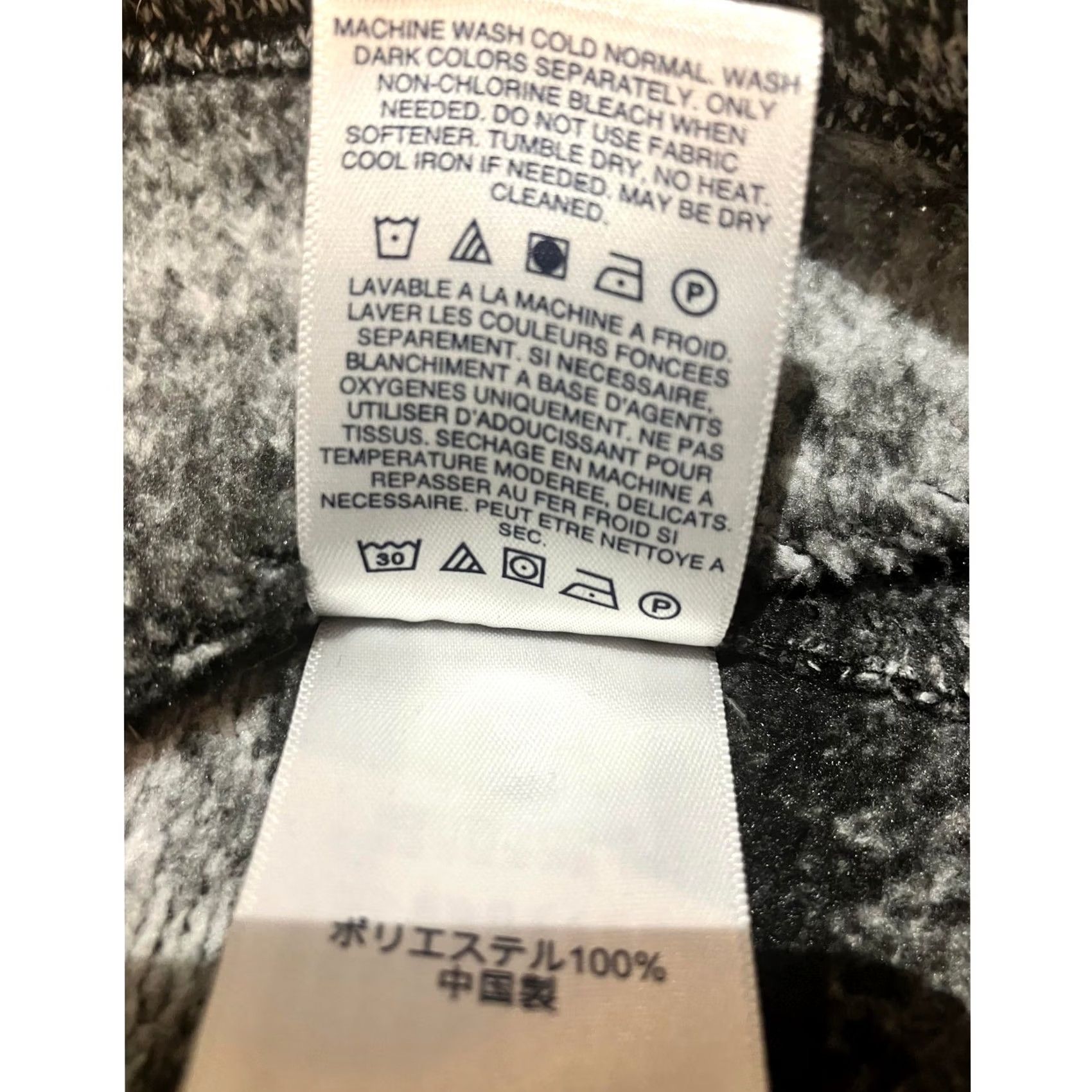 Lands' End Lands' End Quarter Zip Sherpa Black White Gray Ombre Stripe Pullover Sweater Size M Women Regular Sweatshirt Size M / US 6-8 / IT 42-44 - 7 Thumbnail