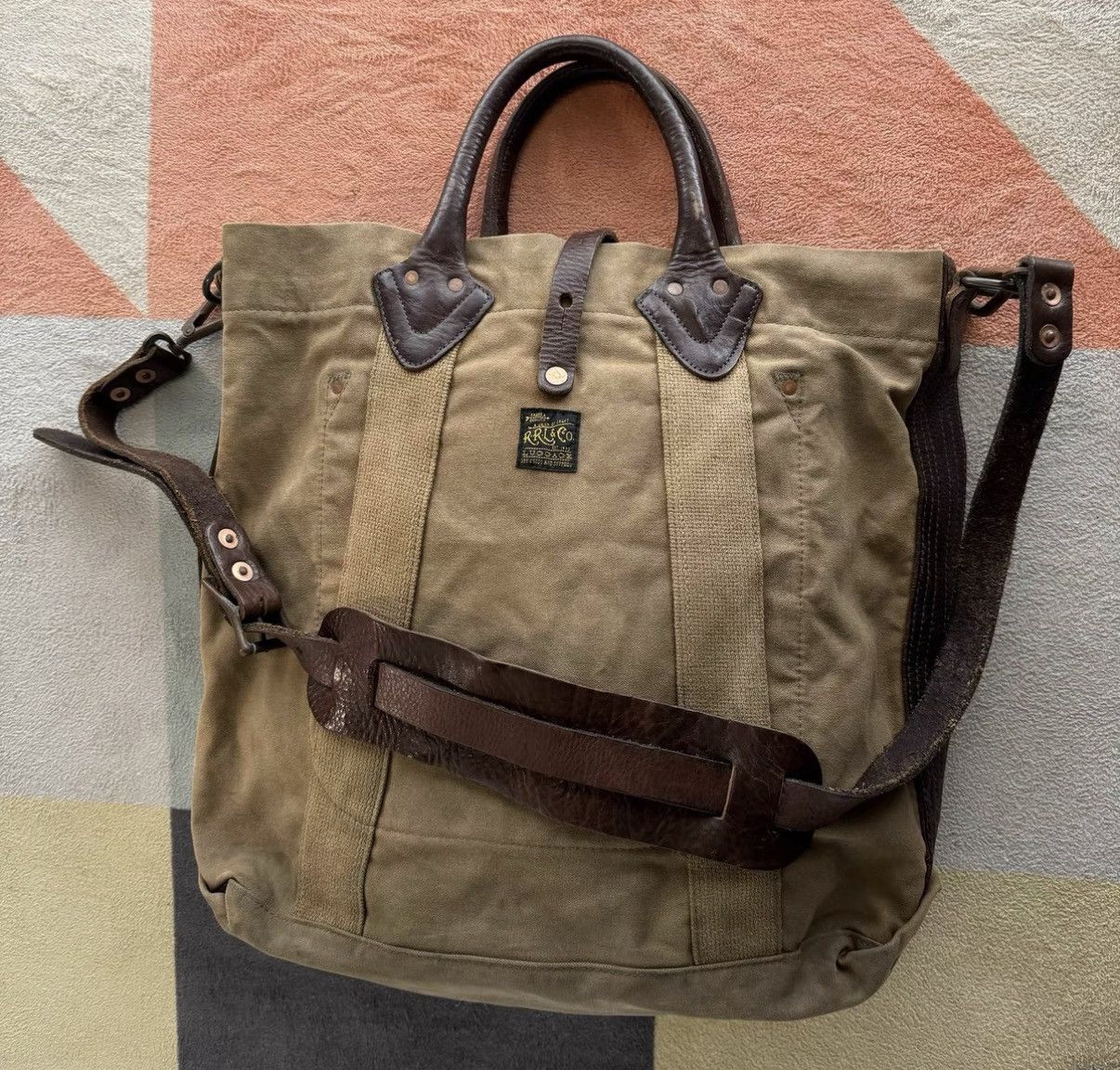Polo Ralph Lauren RRL Waxed Canvas Tote Bag Ralph Lauren K22 Size ONE SIZE - 3 Thumbnail