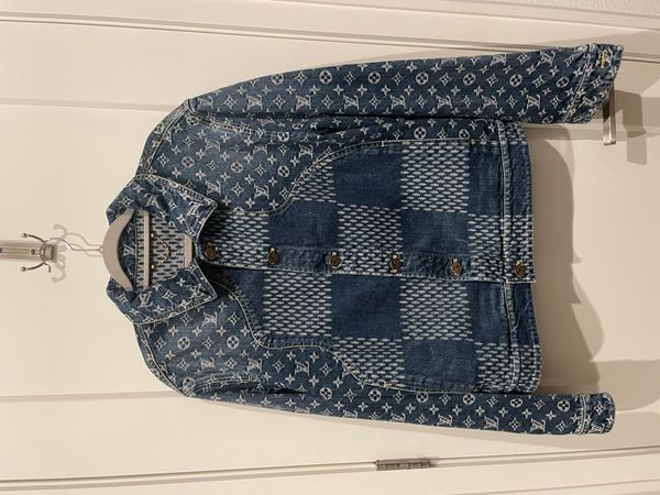 Louis Vuitton DNA Leaf Denim Jacket Blue Grey. Size 50