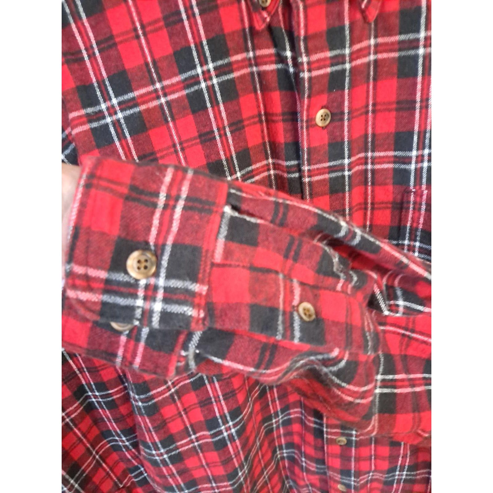 Eddie Bauer Eddie Bauer Red, Black and White Button Up Flannel Size XL Size US XL / EU 56 / 4 - 2 Thumbnail