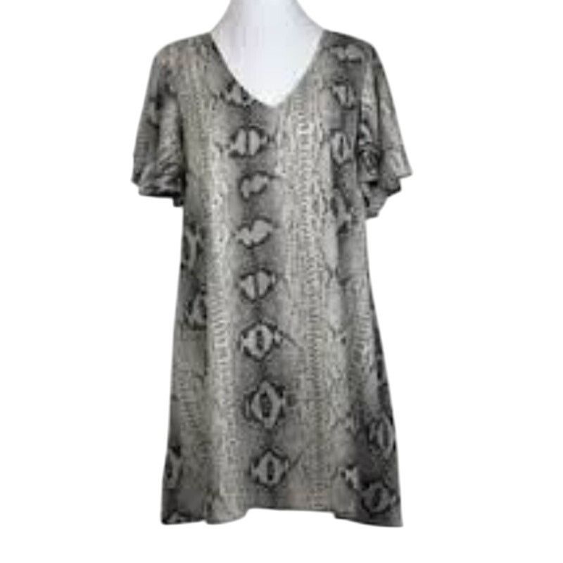 Other Caramela Gray Snake Print V-Neck Flutter Short Sleeve Dress Size M / US 6-8 / IT 42-44 - 1 Thumbnail