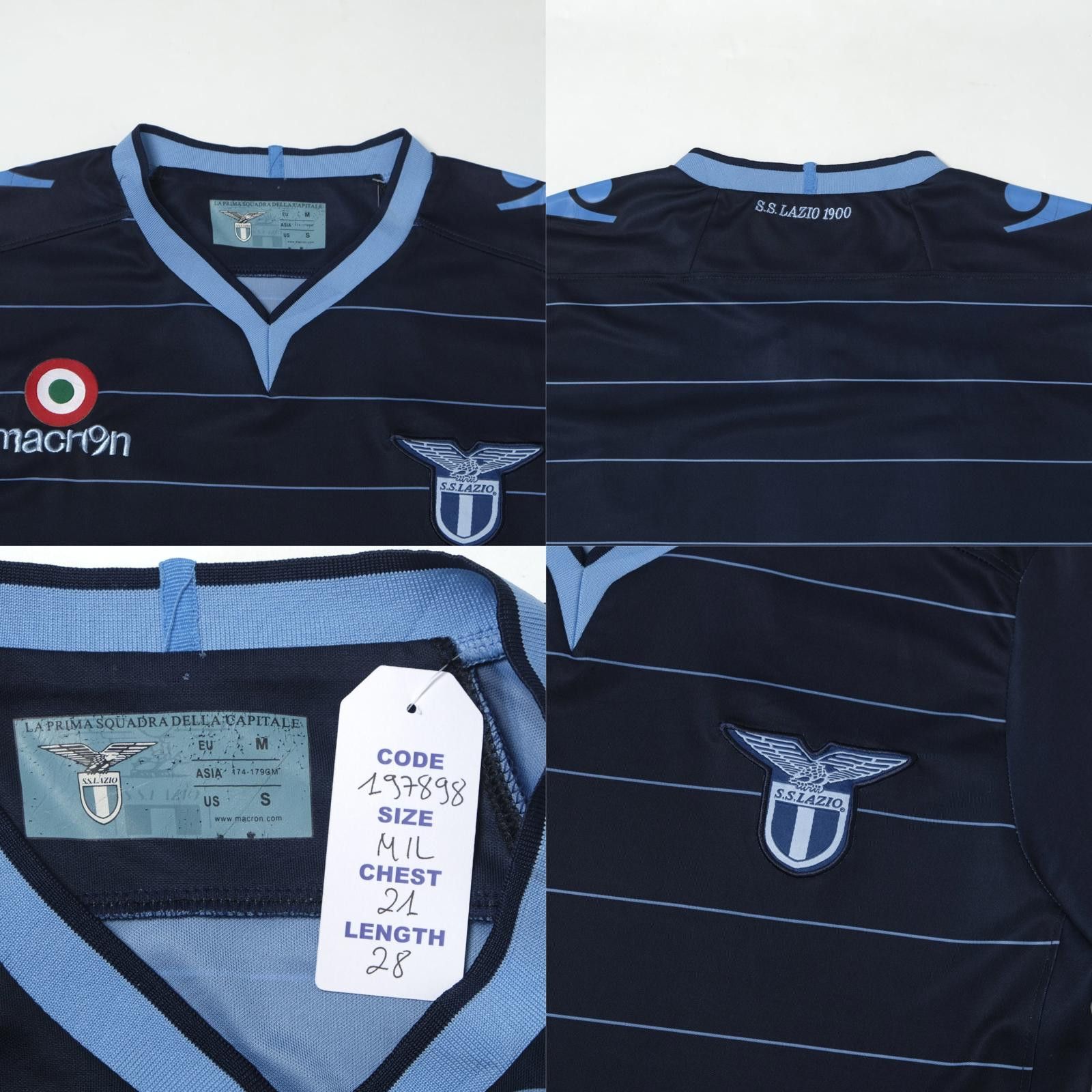 Macron 2013/14 Lazio Third Shirt Macron (M/L) Size US M / EU 48-50 / 2 - 4 Thumbnail