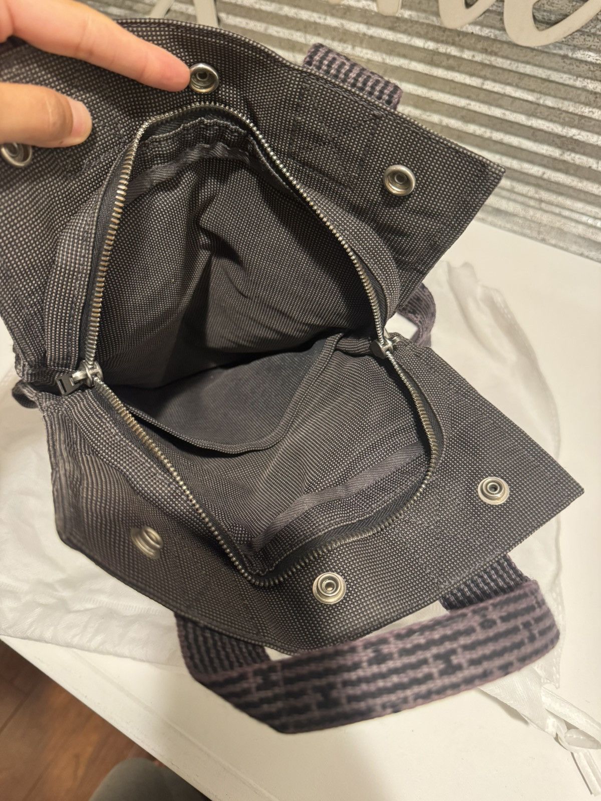 Hermes HERMES Sac Ad PM Backpack Daypack Herline gray Nylon canvas Size ONE SIZE - 7 Thumbnail