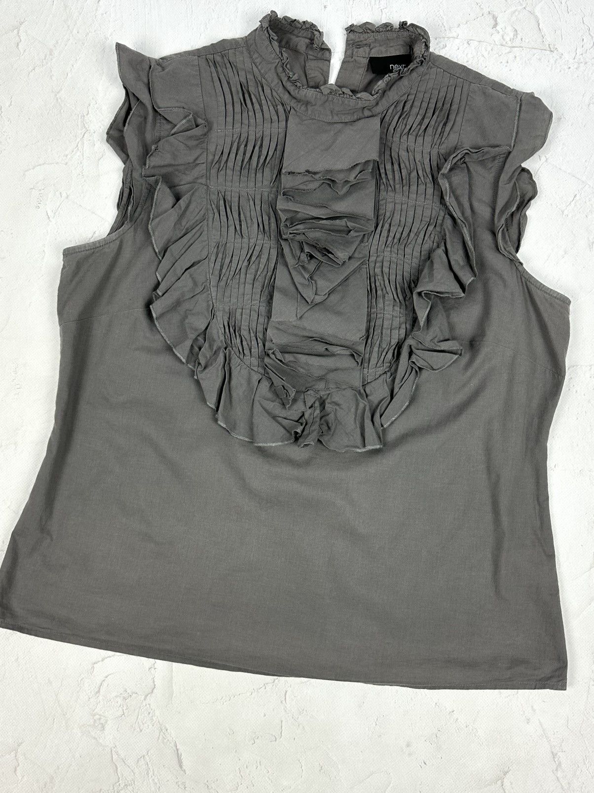 Beauty Beast × Japanese Brand × Vintage Vintage Grey Pleated Blouse Size XL / US 12-14 / IT 48-50 - 3 Thumbnail