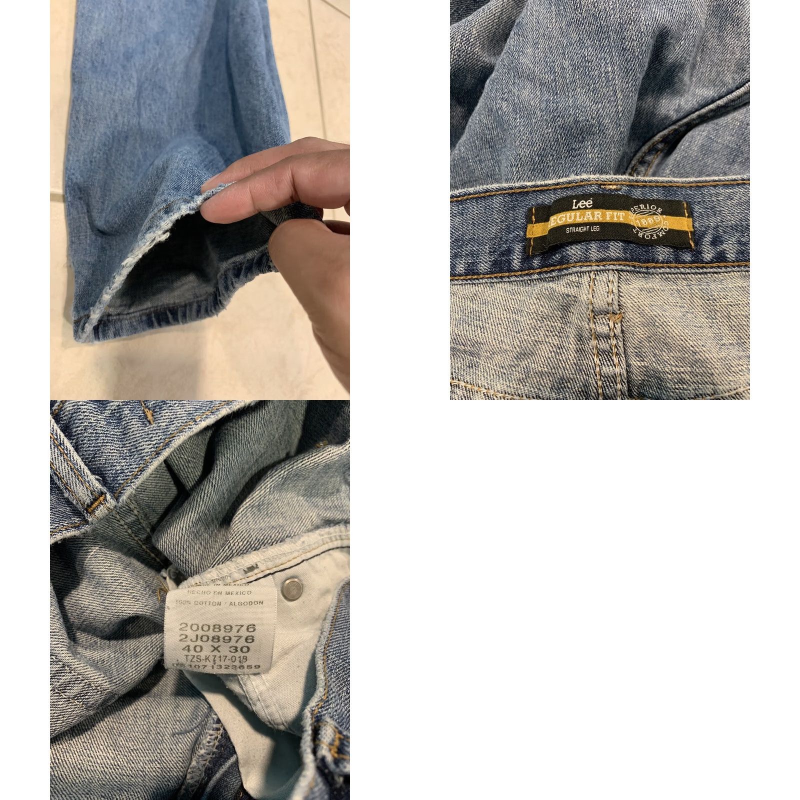 Lee Lee Regular Jeans Blue Denim 40x30 Mens Medium Wash Straight Fit 5-Pocket Denim Comfort Modern Classic 2008976 Size US 40 / EU 56 - 8 Thumbnail