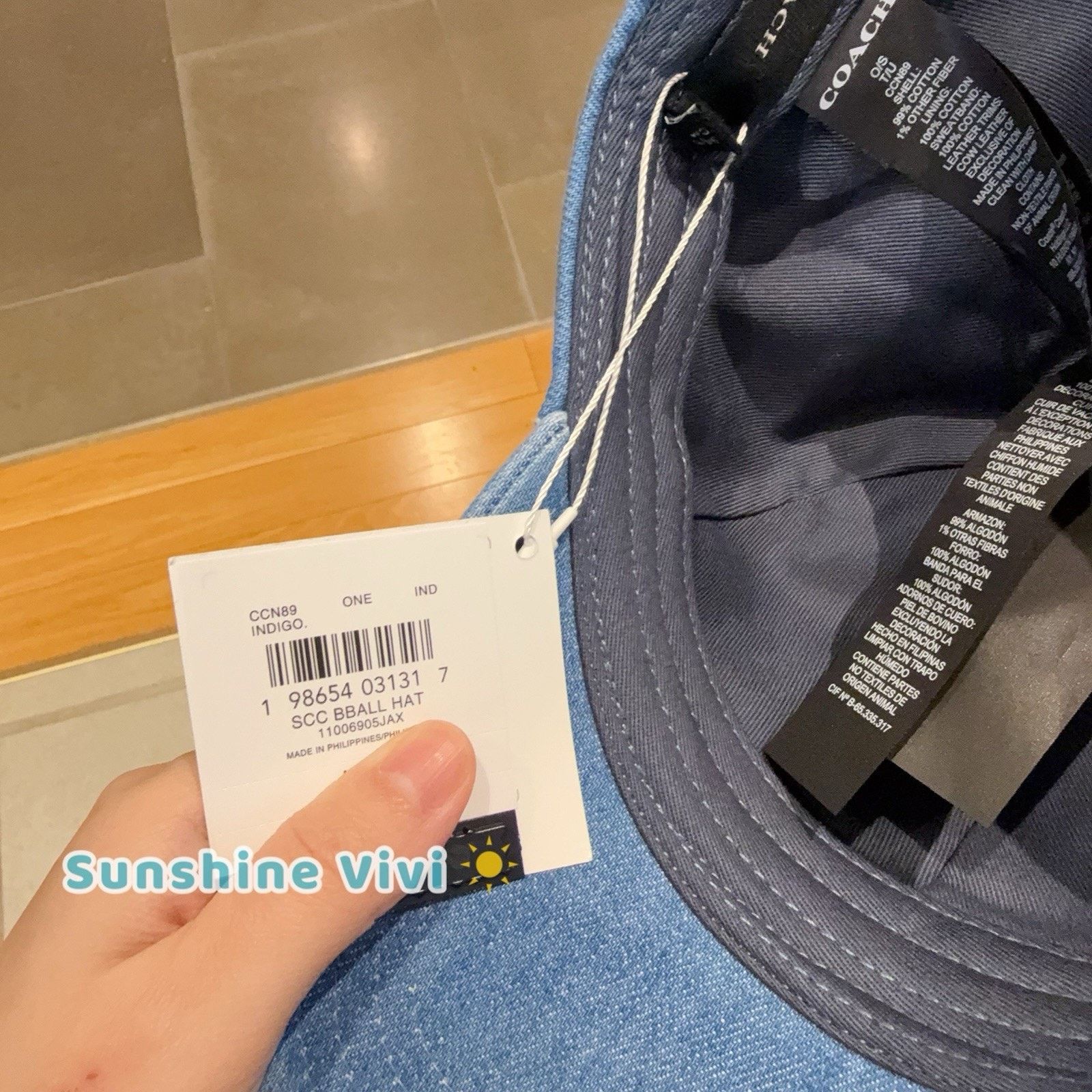 Coach NWT Coach Unisex Signature Patch Baseball Hat Indigo CCN89 Size ONE SIZE - 5 Thumbnail