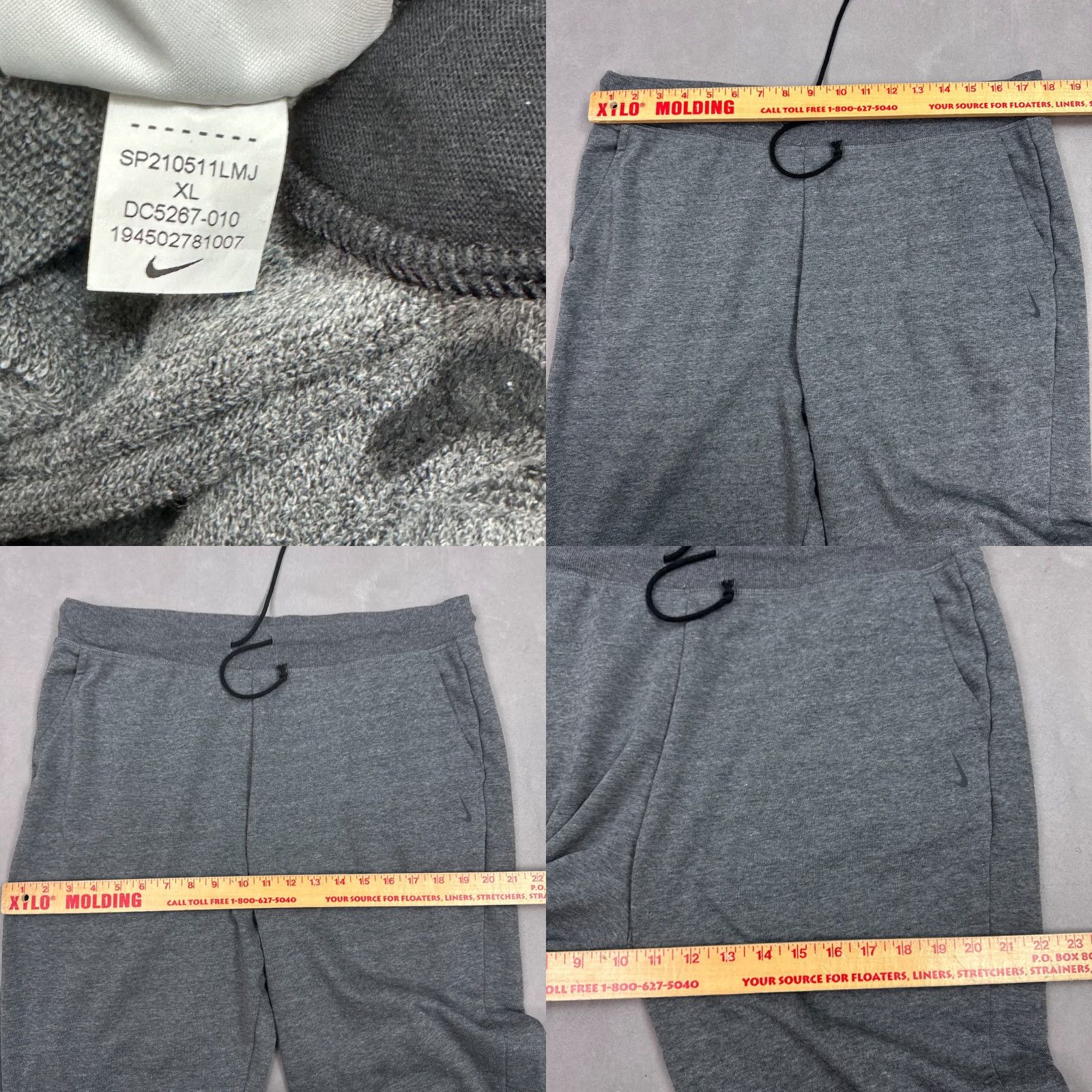 Nike Nike Pants Womens XL Gray Yoga French Terry Jogger Tight Fit Pockets Jogger Mens? Womens Size 40" / US 18 - 8 Thumbnail