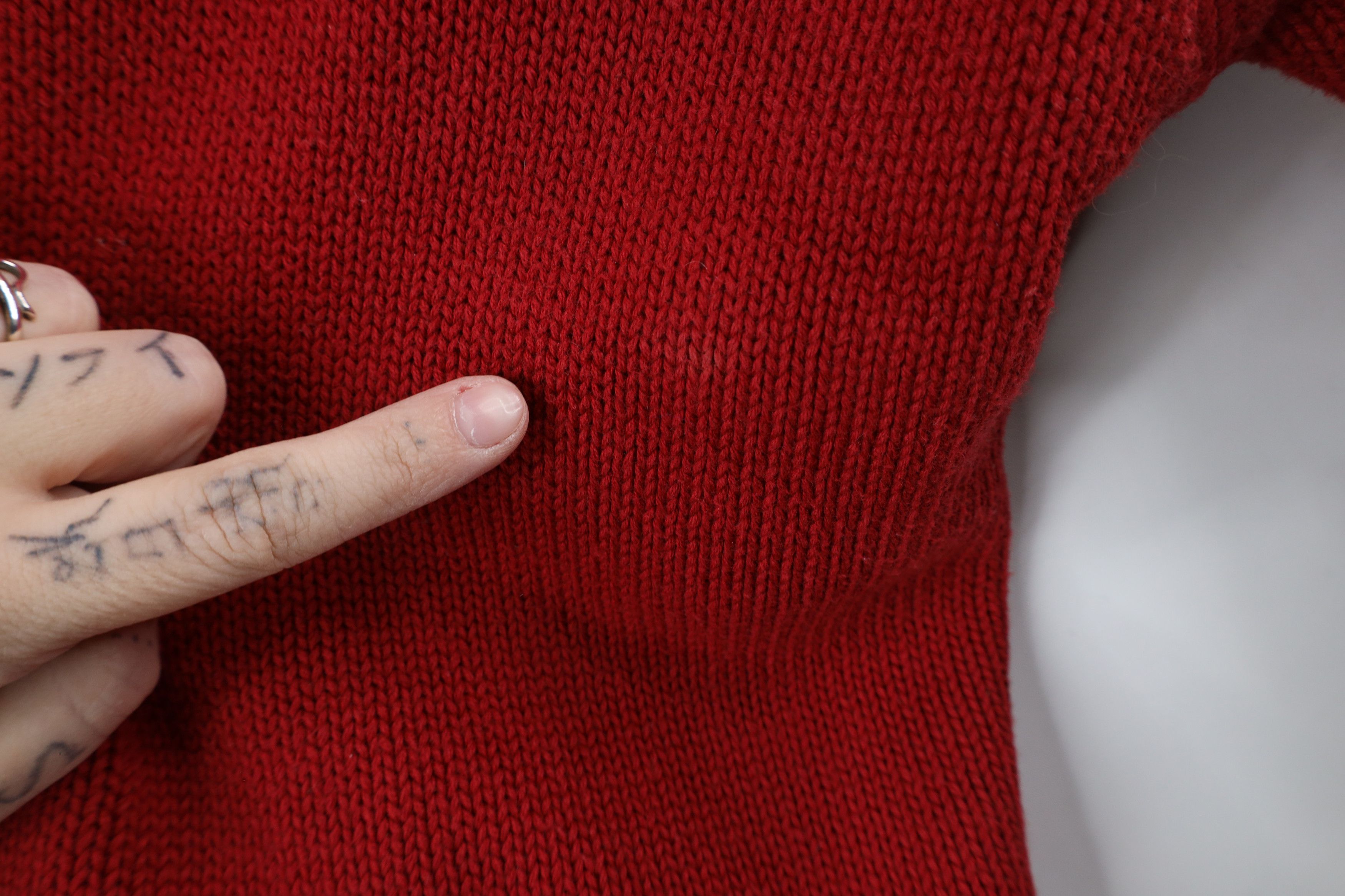 Tommy Hilfiger Vintage 90s Tommy Hilfiger Heavyweight Knit Sweater Red Size US L / EU 52-54 / 3 - 5 Thumbnail
