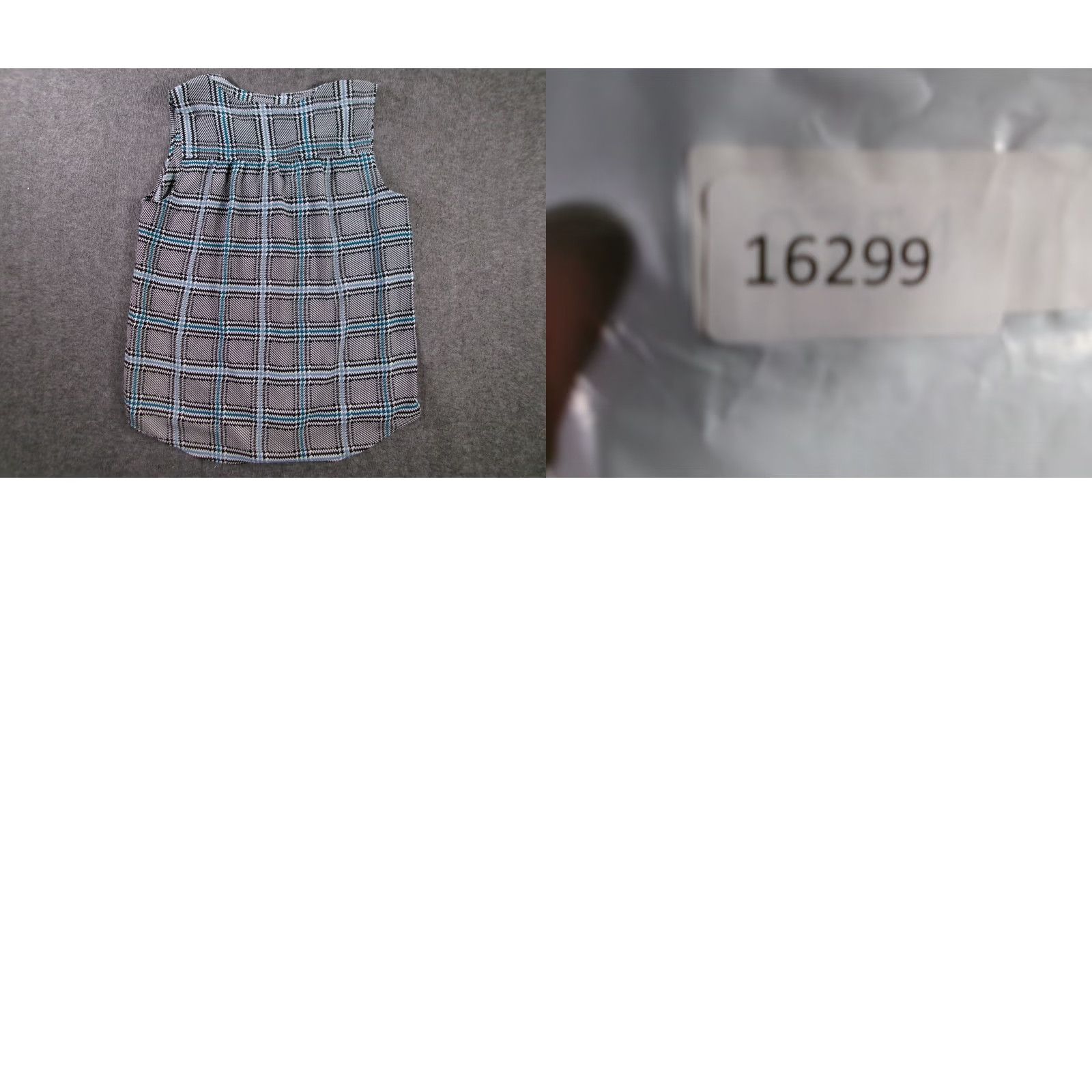 Apt. 9 VINTAGE Apt.9 Blouse Womens L Sleeveless Button Front Plaid Black White Teal Houndstooth Size L / US 10 / IT 46 - 8 Thumbnail