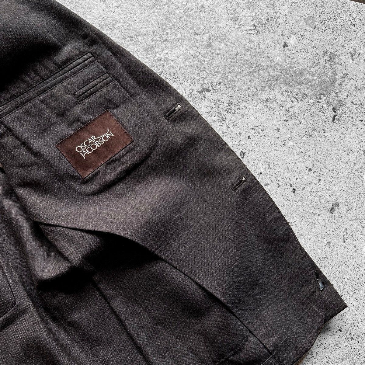 Designer × Oscar Jacobson Oscar Jacobson Premium Dark Brown Einar Suit Blazer Jacket Size 36S - 10 Thumbnail