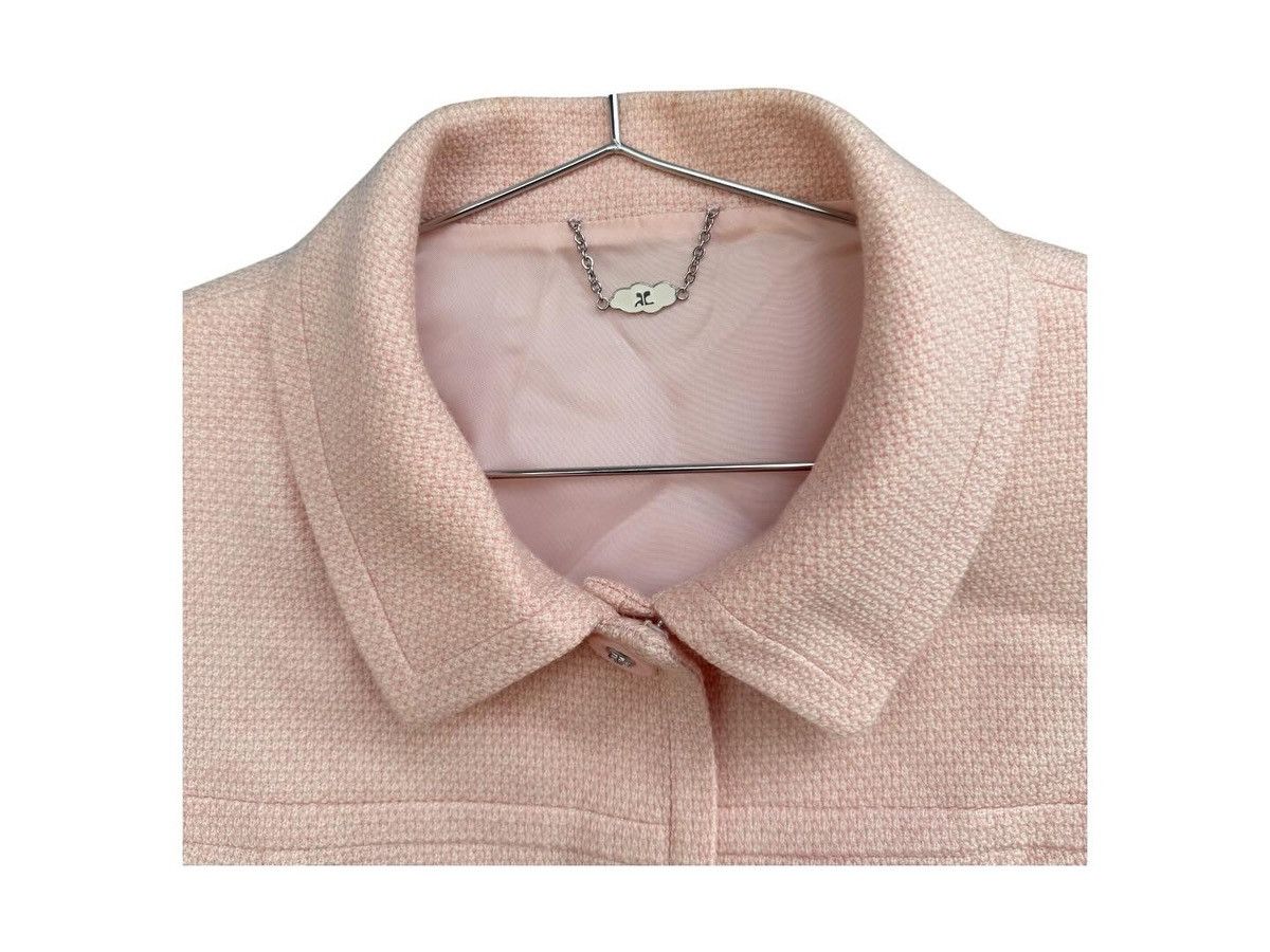 Courreges RARE Vintage 90s Courreges Pink Peach Tweed Jacket Blazer Size S / US 4 / IT 40 - 3 Thumbnail