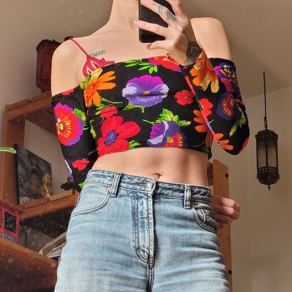 Other Cali Fun & Sun Floral Off Shoulder Crop Top - S Size S / US 4 / IT 40 - 7 Thumbnail