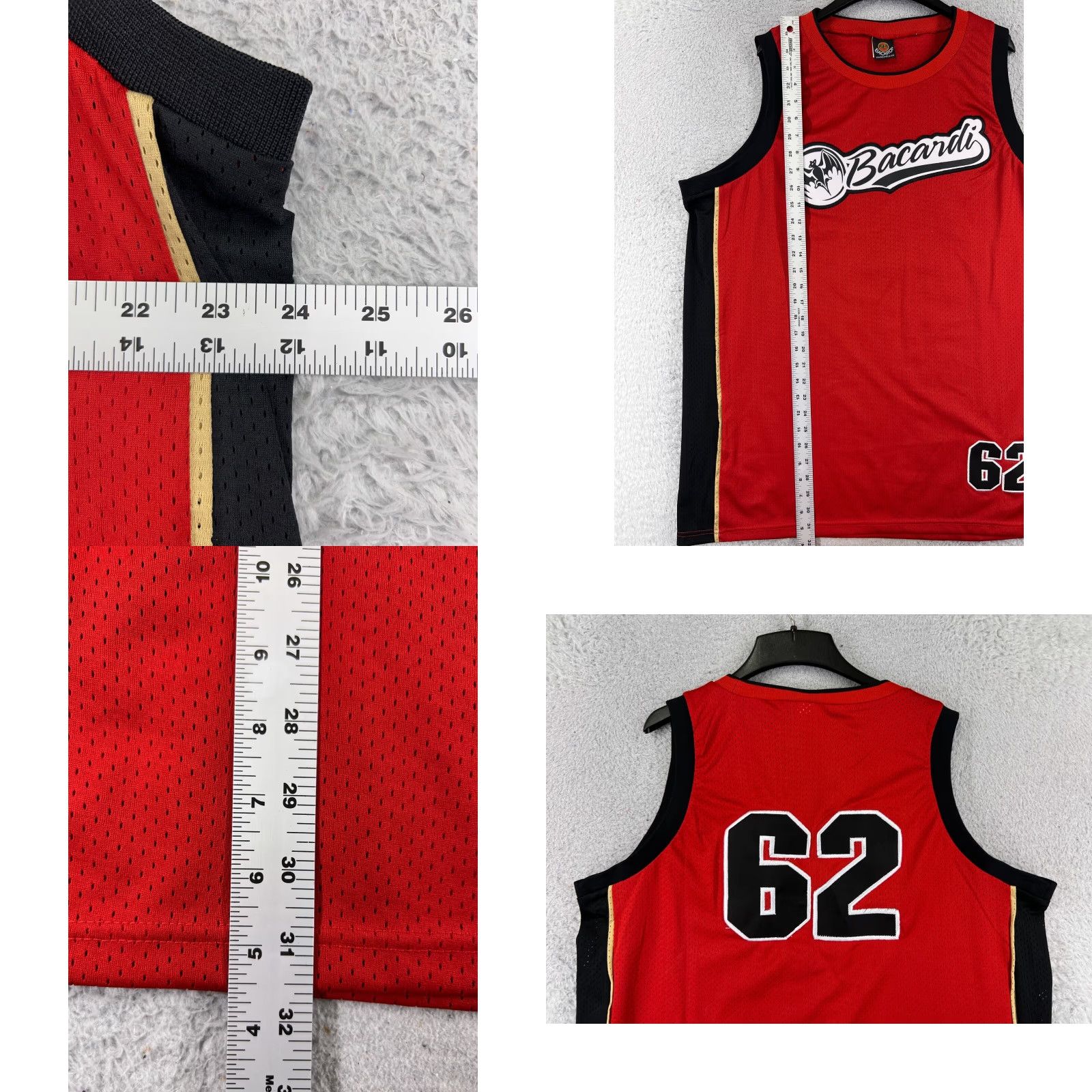 Vintage VINTAGE Bacardi Basketball Jersey Mens XL Red Black Logo Embroidered Knit Polyester Short Sleeve V-Neck T-Shirt Beach 90s Size US XL / EU 56 / 4 - 9 Thumbnail