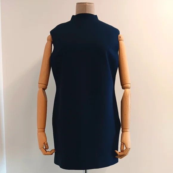 Lafayette 148 LAFAYETTE 148 Responsible Matte Crepe Mockneck Tunic-Lido Bl Size L / US 10 / IT 46 - 2 Thumbnail