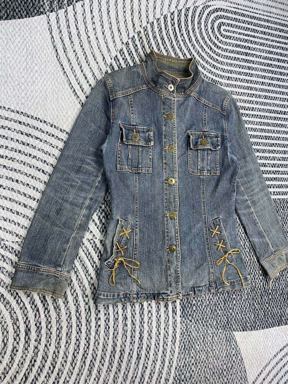 If Six Was Nine Vintage Japanese Brand Lace-Up Dedim Bodage Jacket Size S / US 4 / IT 40 - 3 Thumbnail