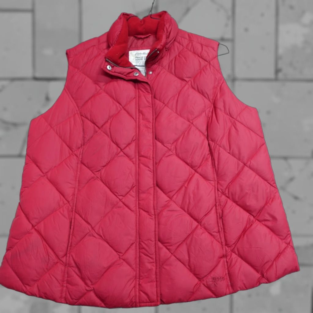 Eddie Bauer VINTAGE Eddie Bauer Womens Vest XL Red Quilted Zip EB 700 FP Goose Down Filled Puffer Size XL / US 12-14 / IT 48-50 - 1 Thumbnail