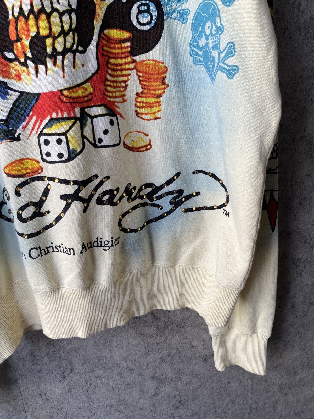 Ed Hardy 2000s Ed Hardy By Christian Audigier Destroyed Tattoo Hoodie Size US XL / EU 56 / 4 - 17 Thumbnail