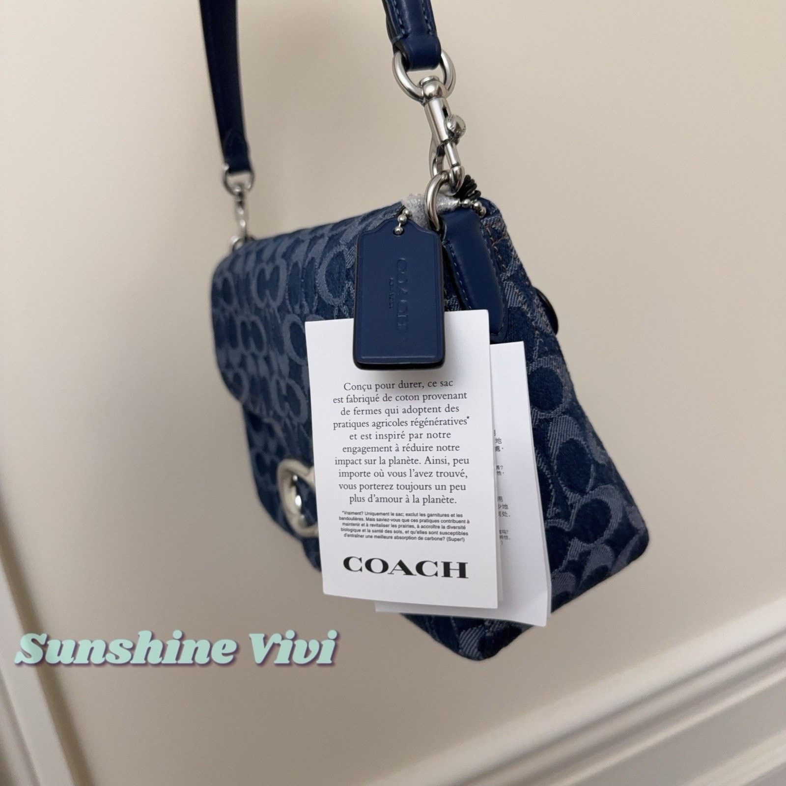Coach NWT COACH Chain Tabby Shoulder Bag Denim Deep Blue CAN00 Size ONE SIZE - 2 Thumbnail