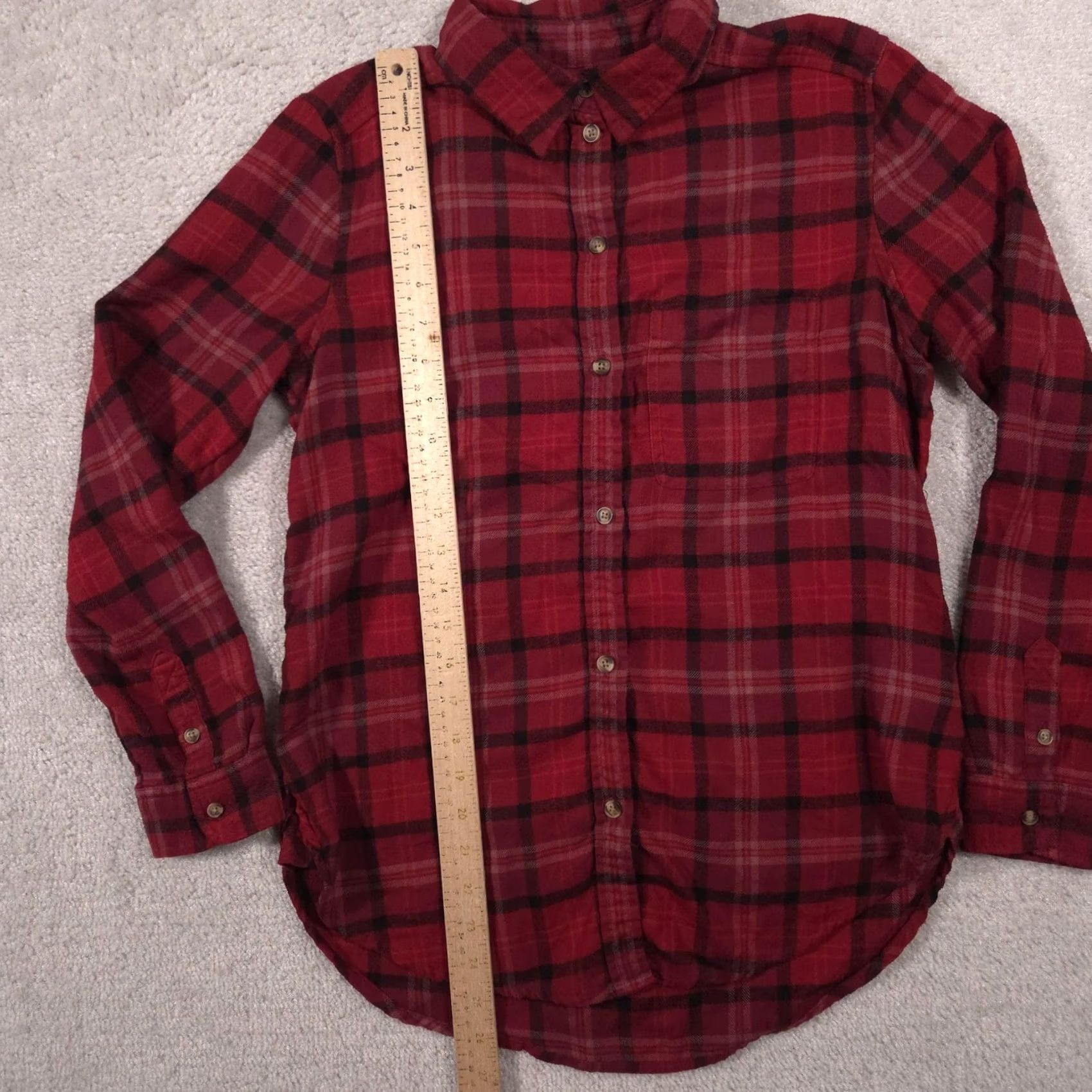 American Eagle Outfitters VINTAGE American Eagle Outfitters Shirt Womens Small Red Plaid Button Front Flannel Top Size S / US 4 / IT 40 - 5 Thumbnail