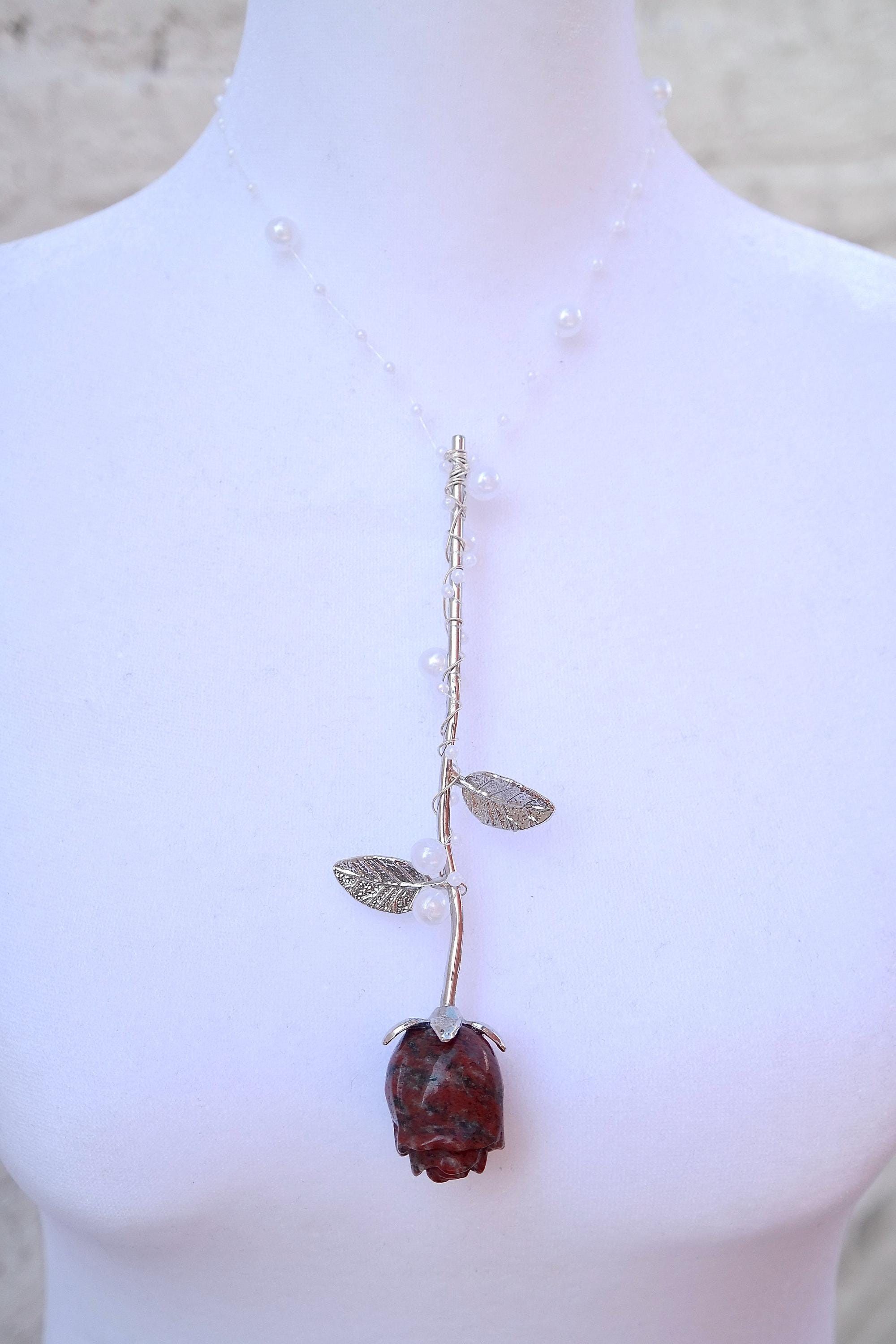 Handmade Crystal Rose Necklaces Size ONE SIZE - 4 Thumbnail