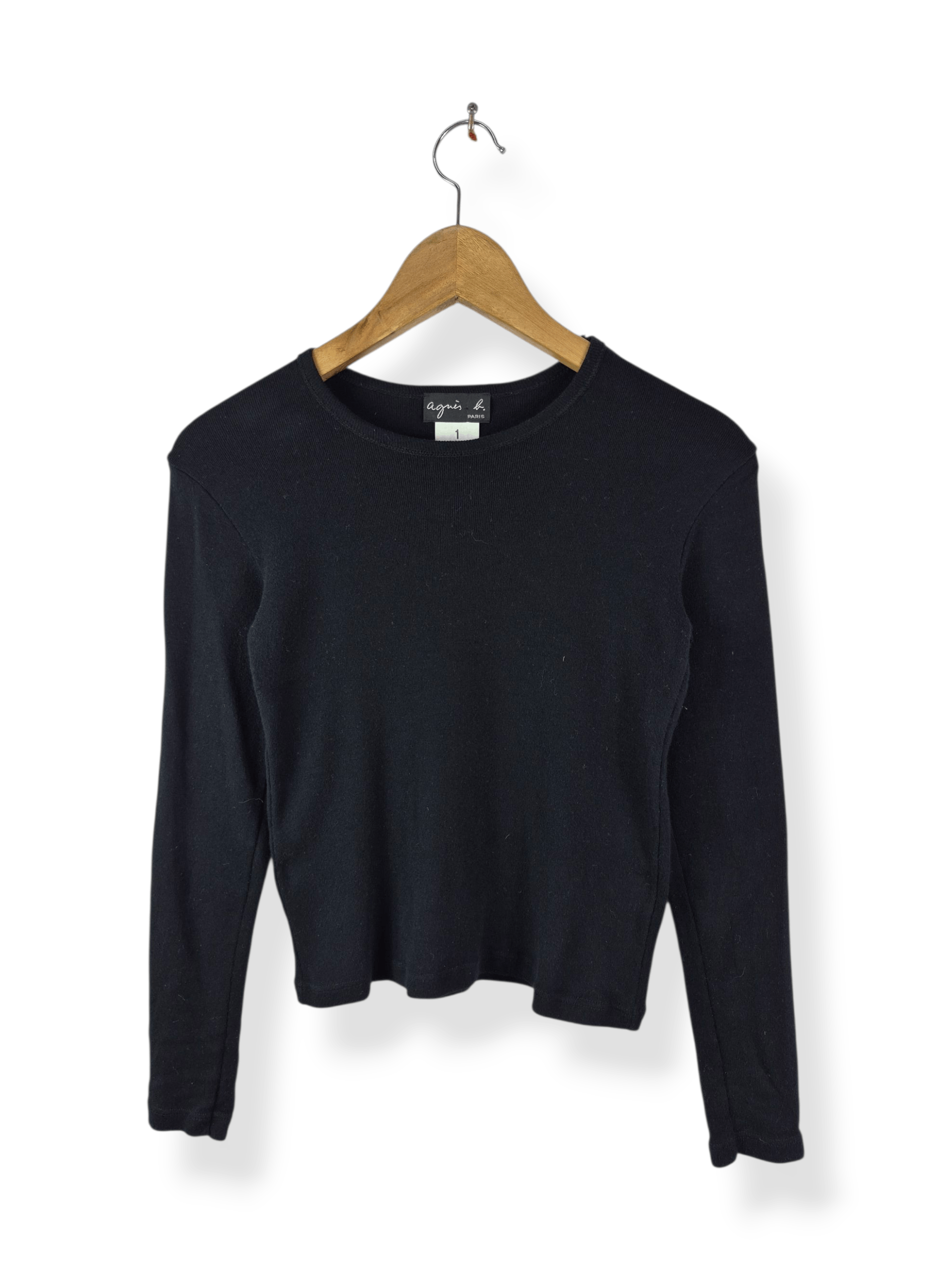 agnes b. 🔥 Agnes B Longsleeves Plain Black Tops Size US S / EU 44-46 / 1 - 1 Thumbnail