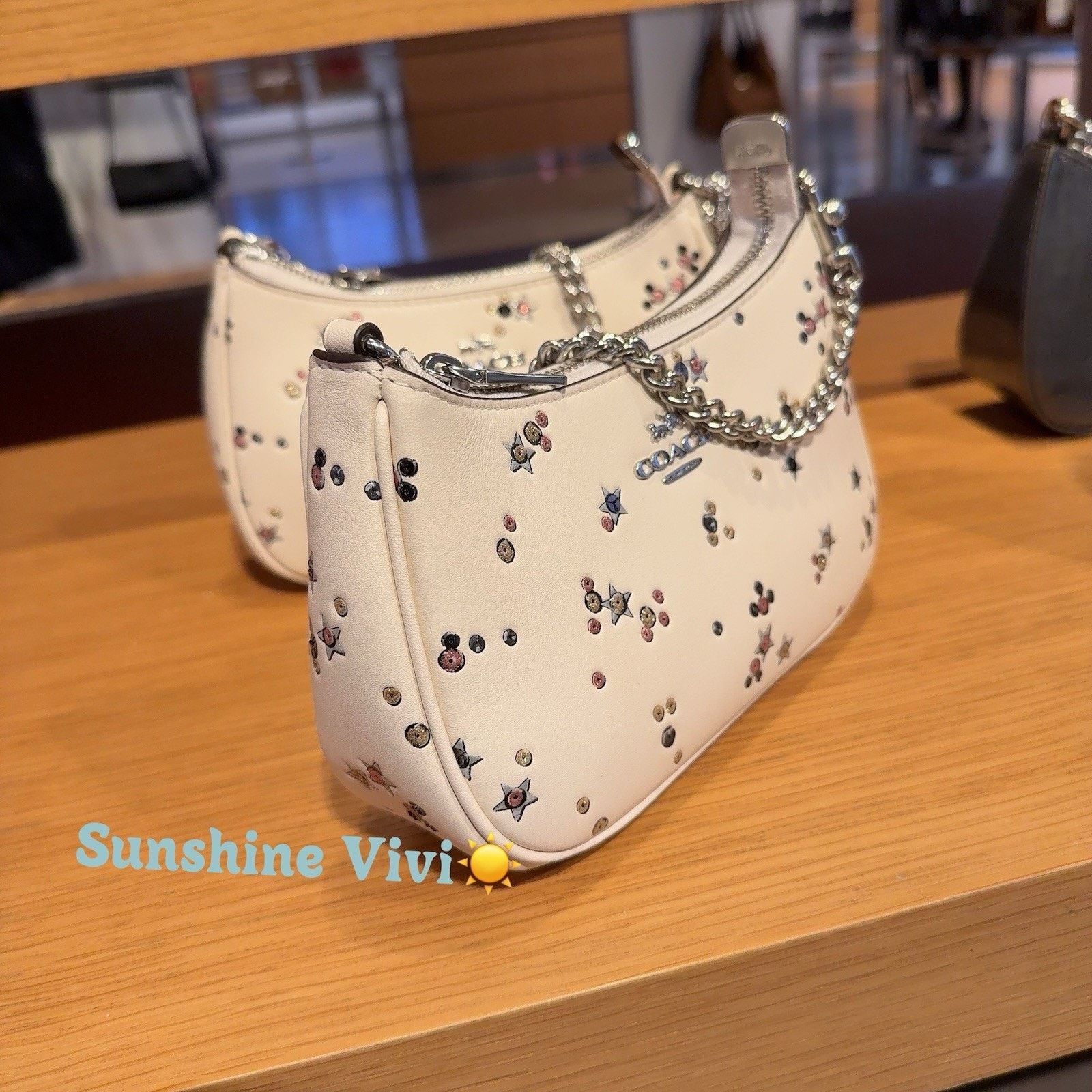Coach NWT Coach Teri Mini Crossbody Bag Star CCE46 Silver Chalk Size ONE SIZE - 3 Thumbnail