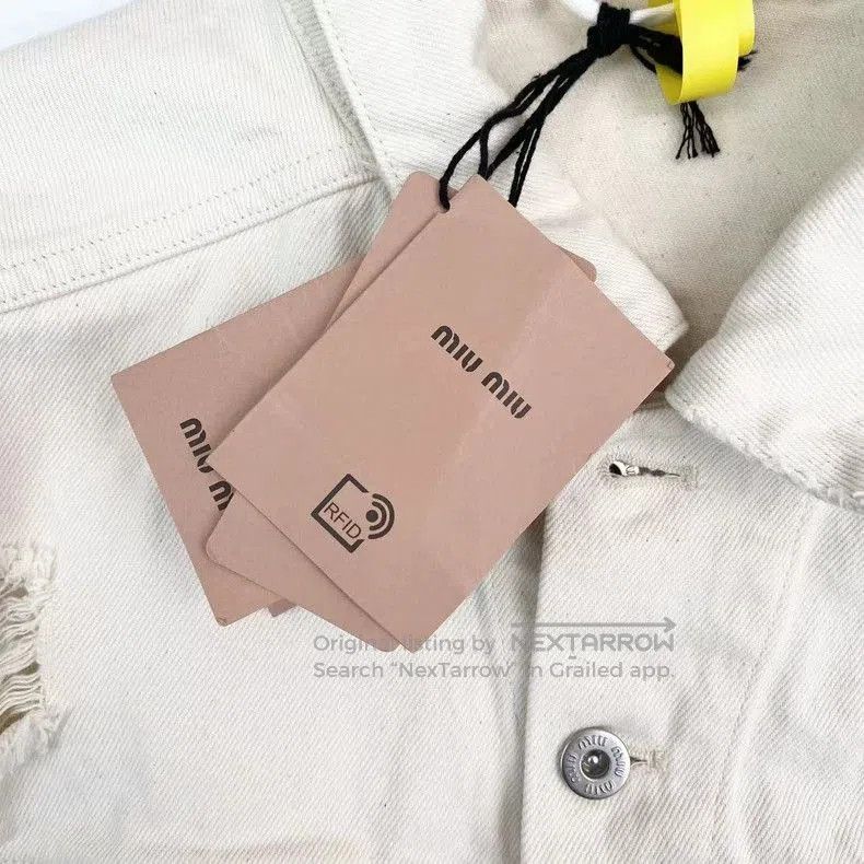 Miu Miu Miu Miu Cotton Back Logo Denim Jacket. Size US S / EU 44-46 / 1 - 6 Thumbnail