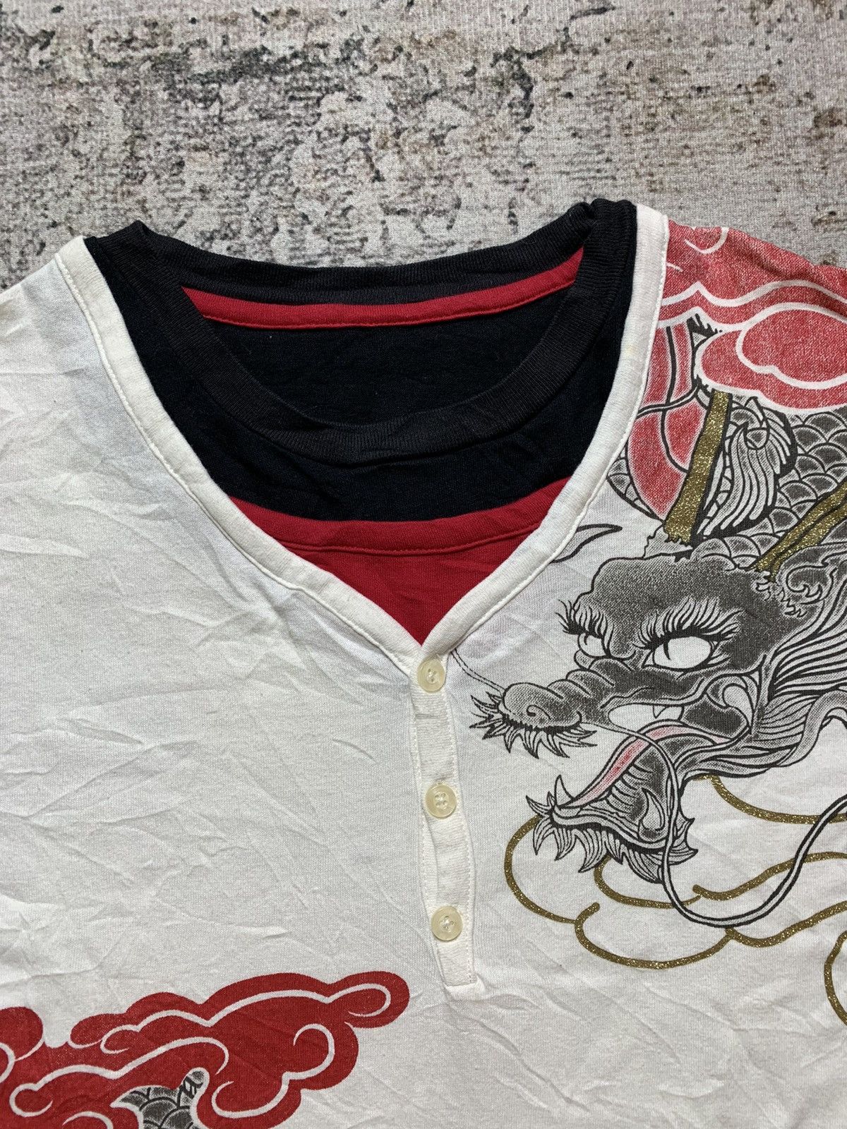Beauty Beast × If Six Was Nine Japanese Triple Collar Sukajan Dragons Tshirt Undefined Size US M / EU 48-50 / 2 - 4 Thumbnail