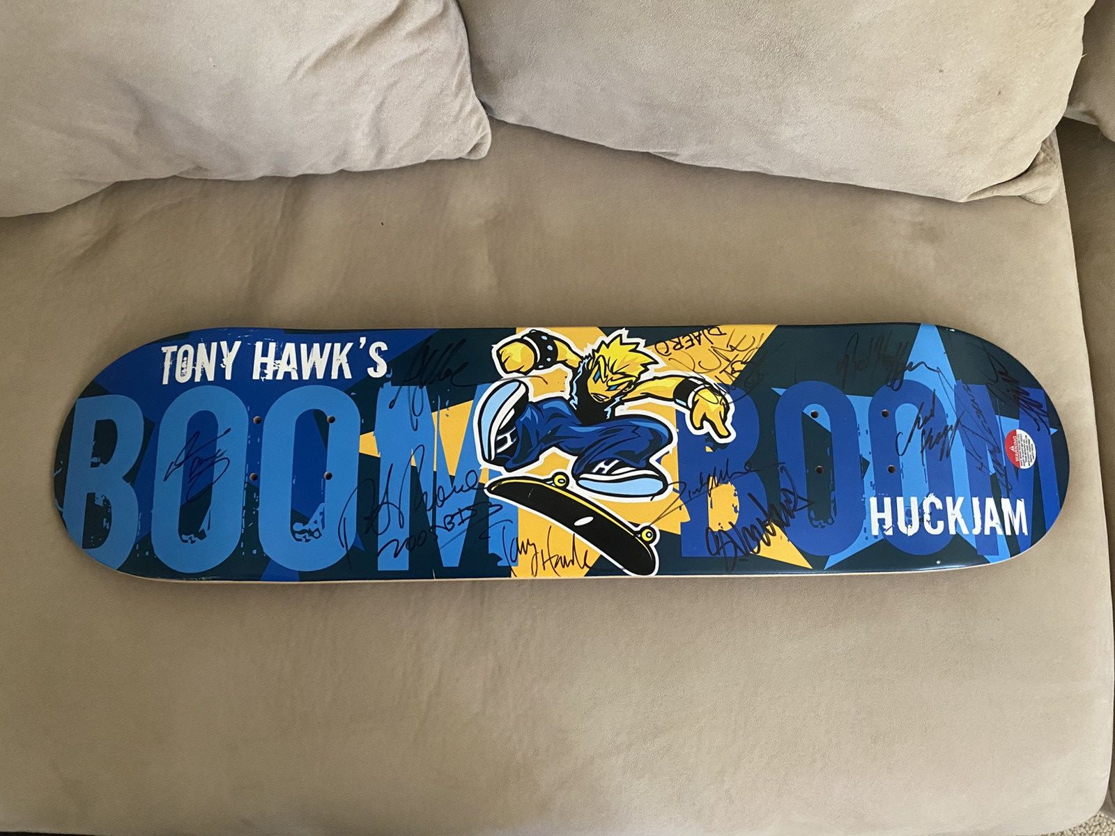 Tony Hawk Autographed 2000’s Tony Hawk Boom Boom HuckJam Skate Deck Size ONE SIZE - 1 Thumbnail