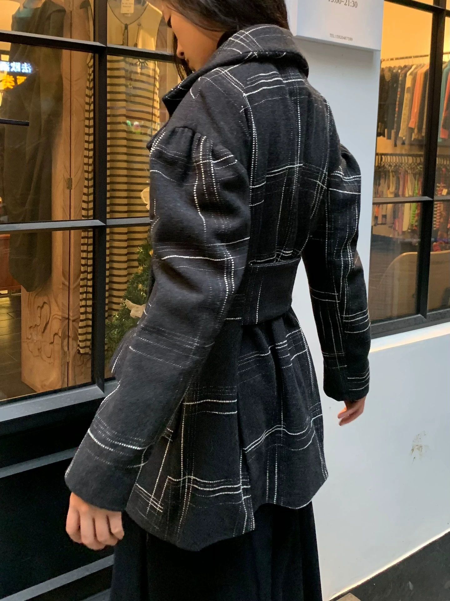 Vivienne Westwood Vivienne Westwood Black Label Court Sleeve Check Wool Waist-Cinched Jacket Size XS / US 0-2 / IT 36-38 - 4 Thumbnail