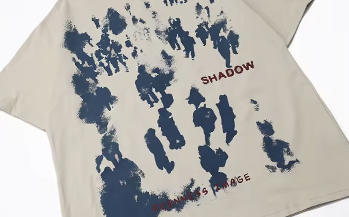 Vintage Gothic Shadow Print T-Shirt Hipster Graphic Tees Size US XL / EU 56 / 4 - 4 Thumbnail