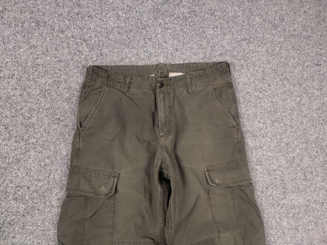 Carhartt Vintage Carhartt Ripstop Green Faded Regular Cargo Pants Size US 31 - 7 Thumbnail