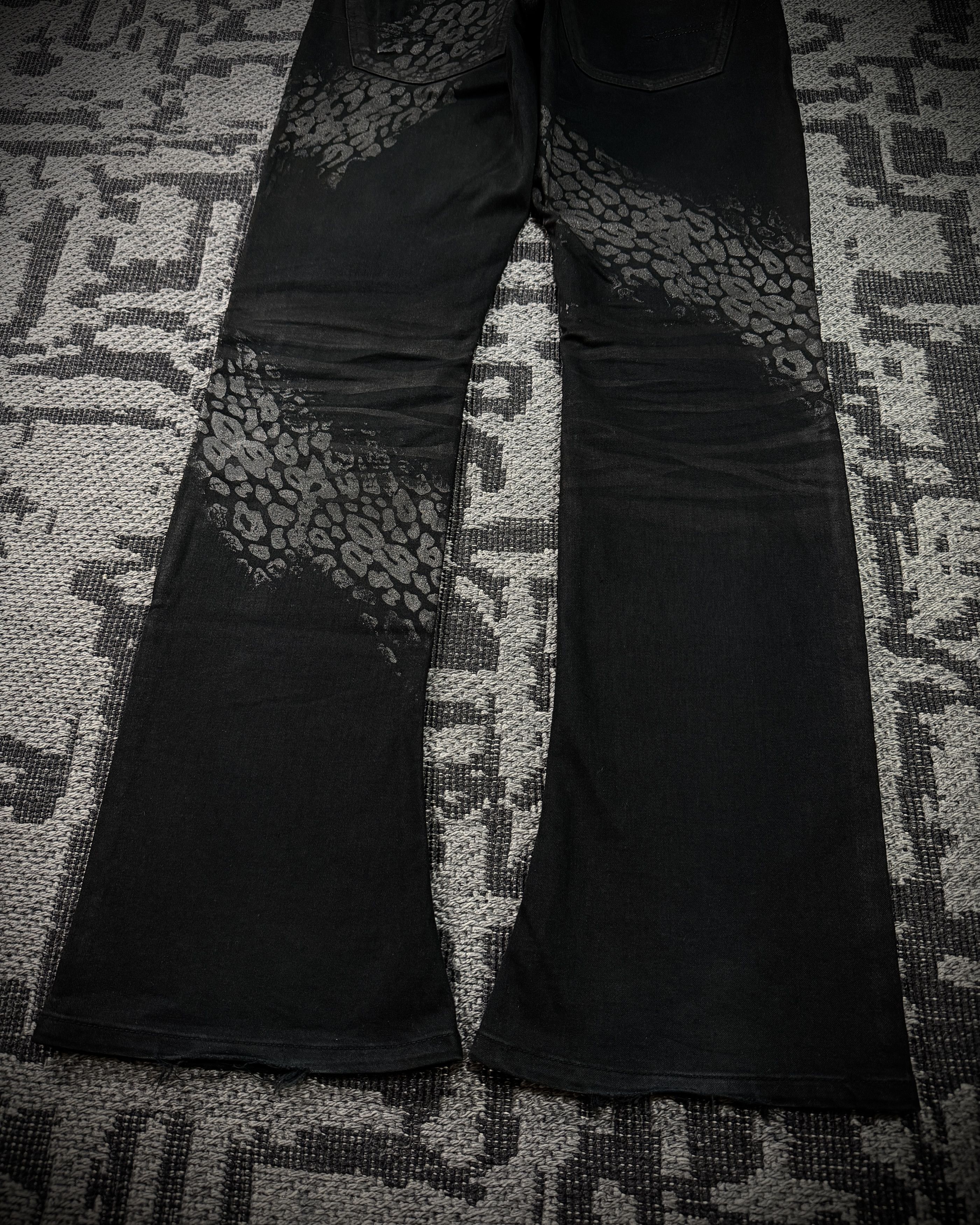 JACKROSE Jack Rose x Luv Maison Leopard Glitter Coated Flare Jeans Size US 31 - 8 Thumbnail