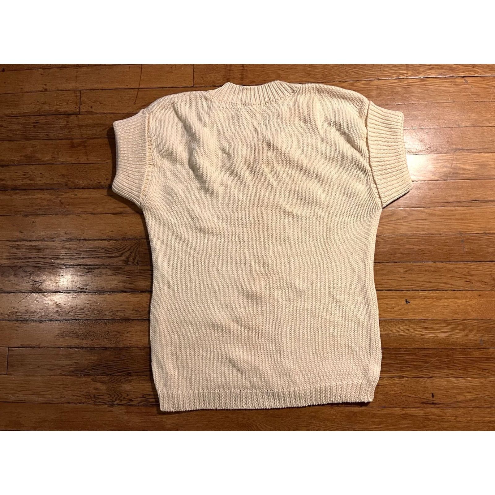 Vintage VINTAGE Semplice Short Sleeve Sweater Women’s Small Light Yellow Size S / US 4 / IT 40 - 6 Thumbnail