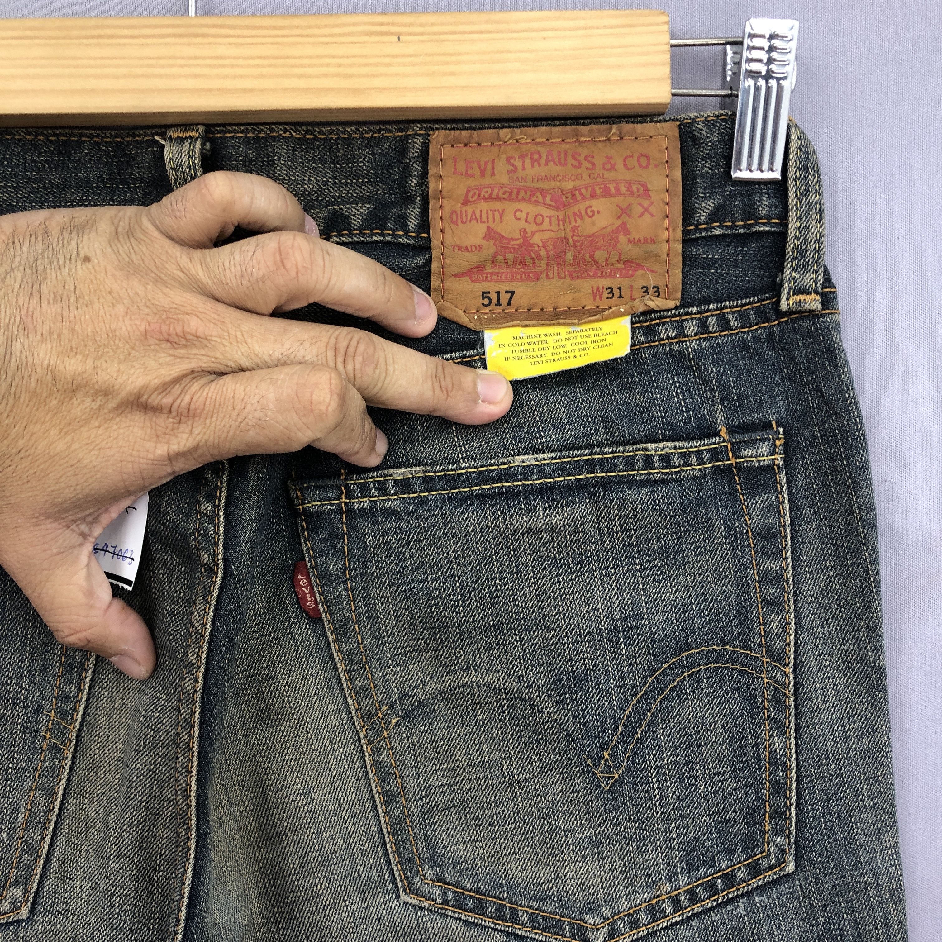 If Six Was Nine Vintage Levis 517 Flare Jeans Levi's Bootcut Mud Wash Denim Size US 30 / EU 46 - 5 Thumbnail