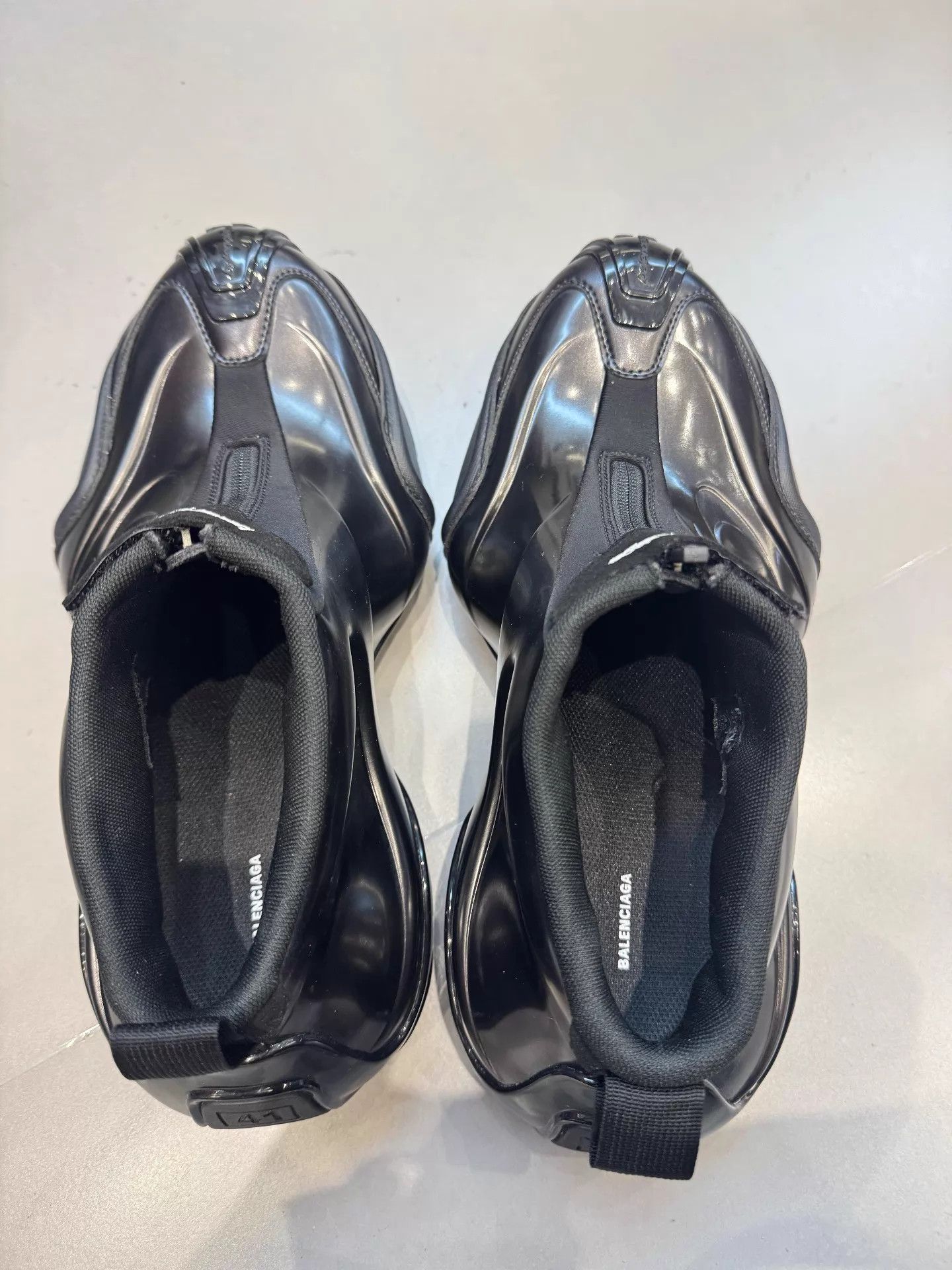 Balenciaga Balenciaga BBall Patent Round Zip Distressed Mid Men's Black Size US 8 / EU 41 - 3 Thumbnail