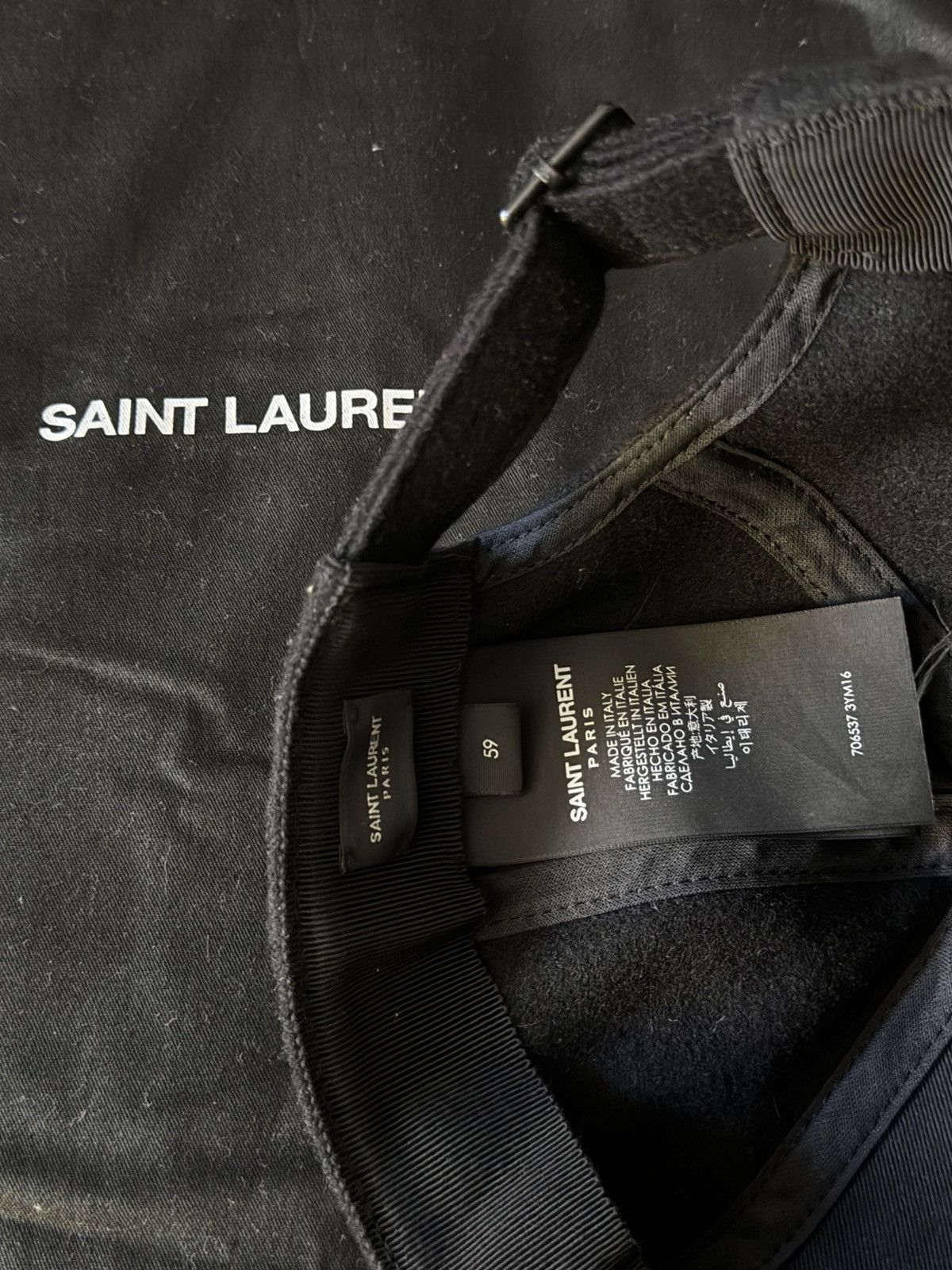 Yves Saint Laurent Saint Laurent Baseball Cap ’Black’ Size 46 - 3 Thumbnail