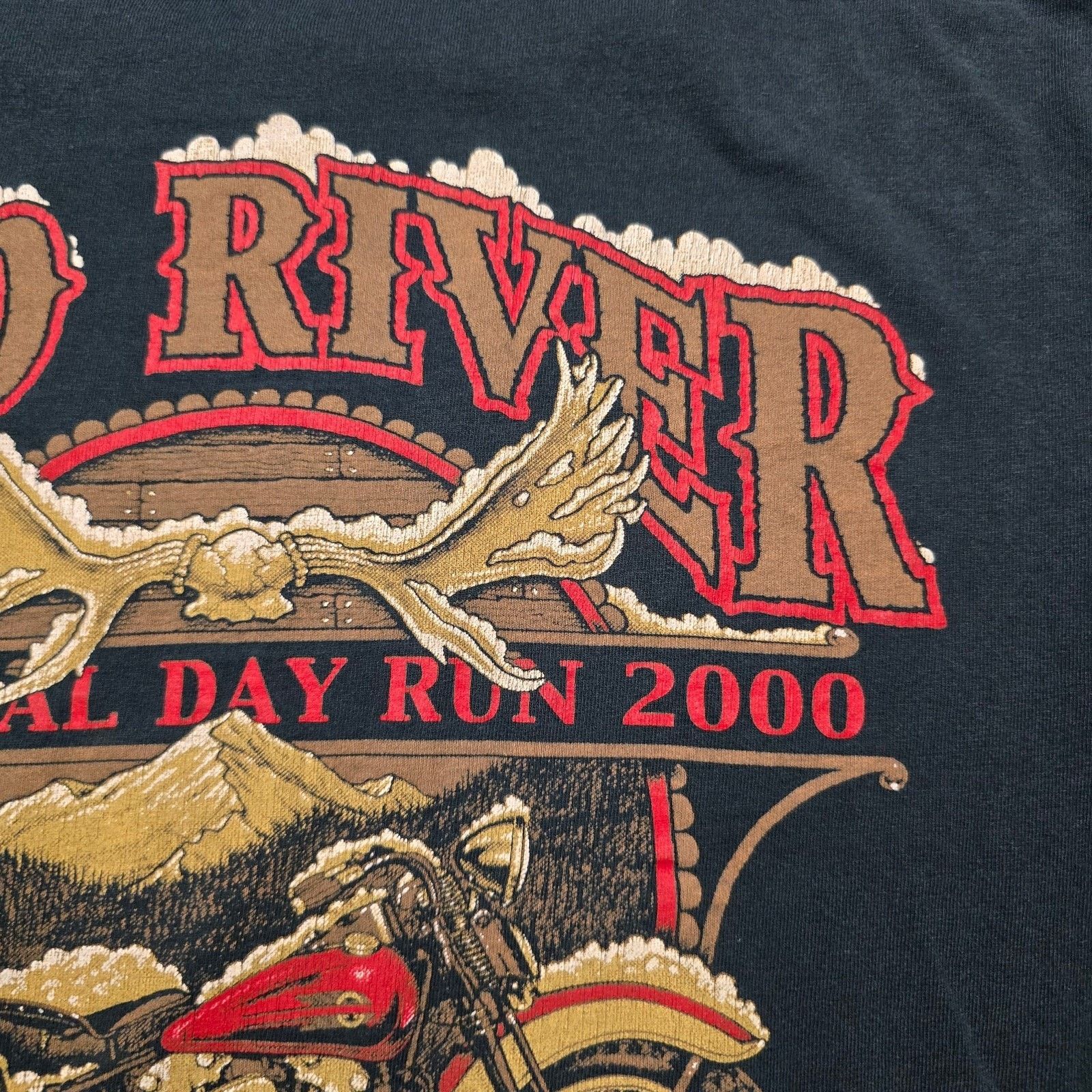 Anvil Vintage Motorcyle Red River New Mexico Biker L Black Tee Size US L / EU 52-54 / 3 - 6 Thumbnail
