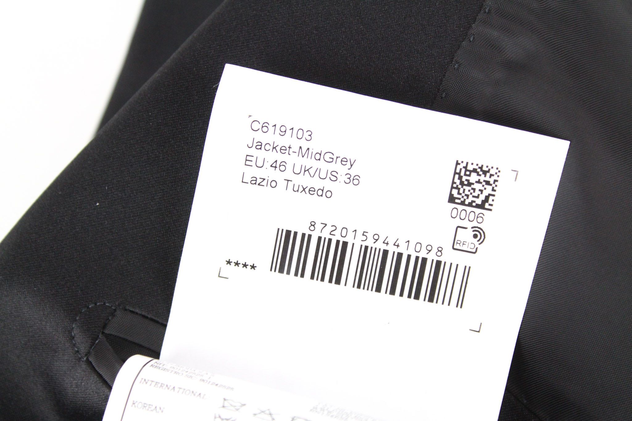 Suitsupply LAZIO TUXEDO UK36R Grey Slim Velvet Peak Blazer 73588 Size 36R - 9 Thumbnail