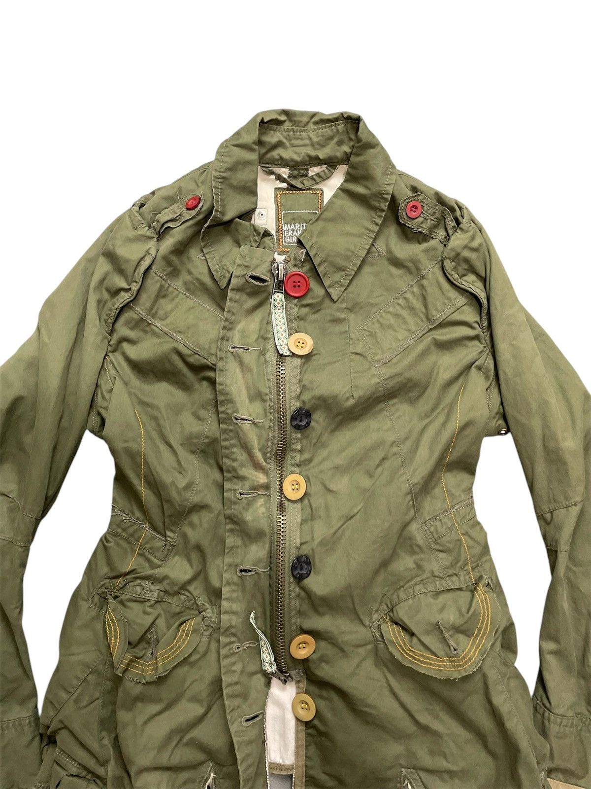 Marithe + Francois Girbaud VINTAGE MARITHE FRANCOIS GIRBAUD RAW CUT MILITARY JACKET Size US S / EU 44-46 / 1 - 3 Thumbnail