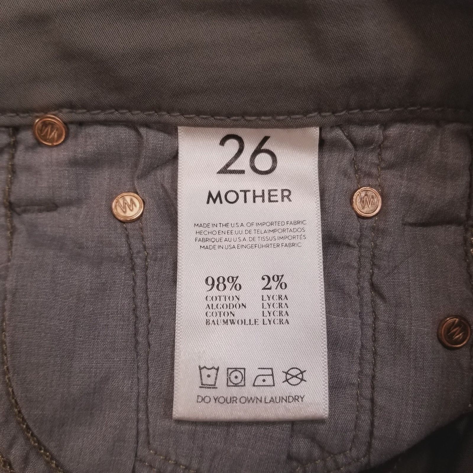 MOTHER Mother The Looker Jeans Disturbing the Peace Gunmetal Sz 26 Size 26" / US 2 / IT 38 - 7 Thumbnail