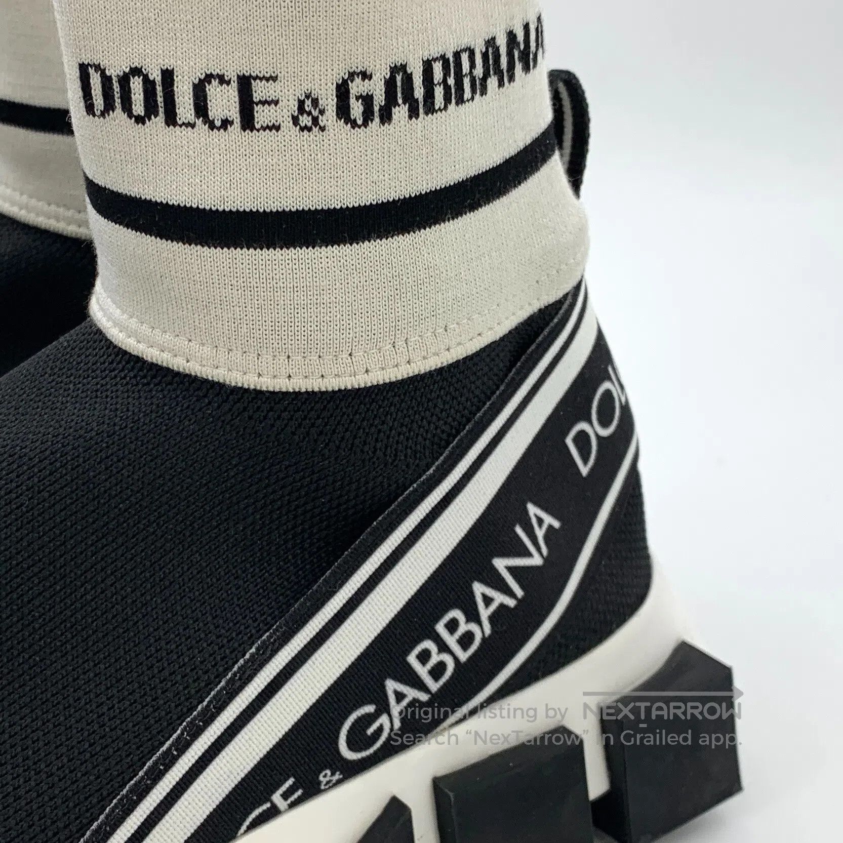 Dolce & Gabbana Dolce Gabbana Black Logo Letter Casual Laced Sock Shoes Sn Size US 4.5 / IT 34.5 - 7 Thumbnail