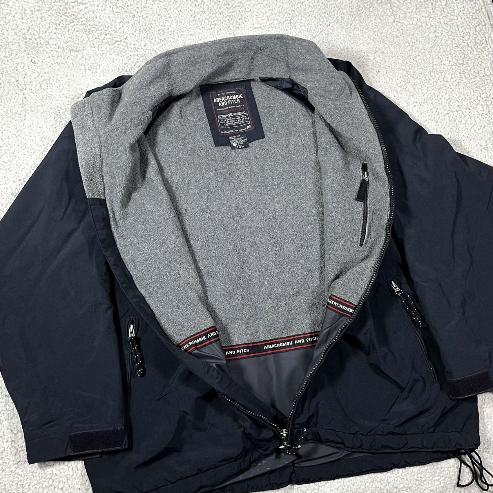 Abercrombie & Fitch VINTAGE Abercrombie & Fitch Jacket Mens L Blue Full Zip Fleece Lined Nylon Windbreaker 90s Retro Logo Pockets Zipped Pockets Casual Size US L / EU 52-54 / 3 - 3 Thumbnail