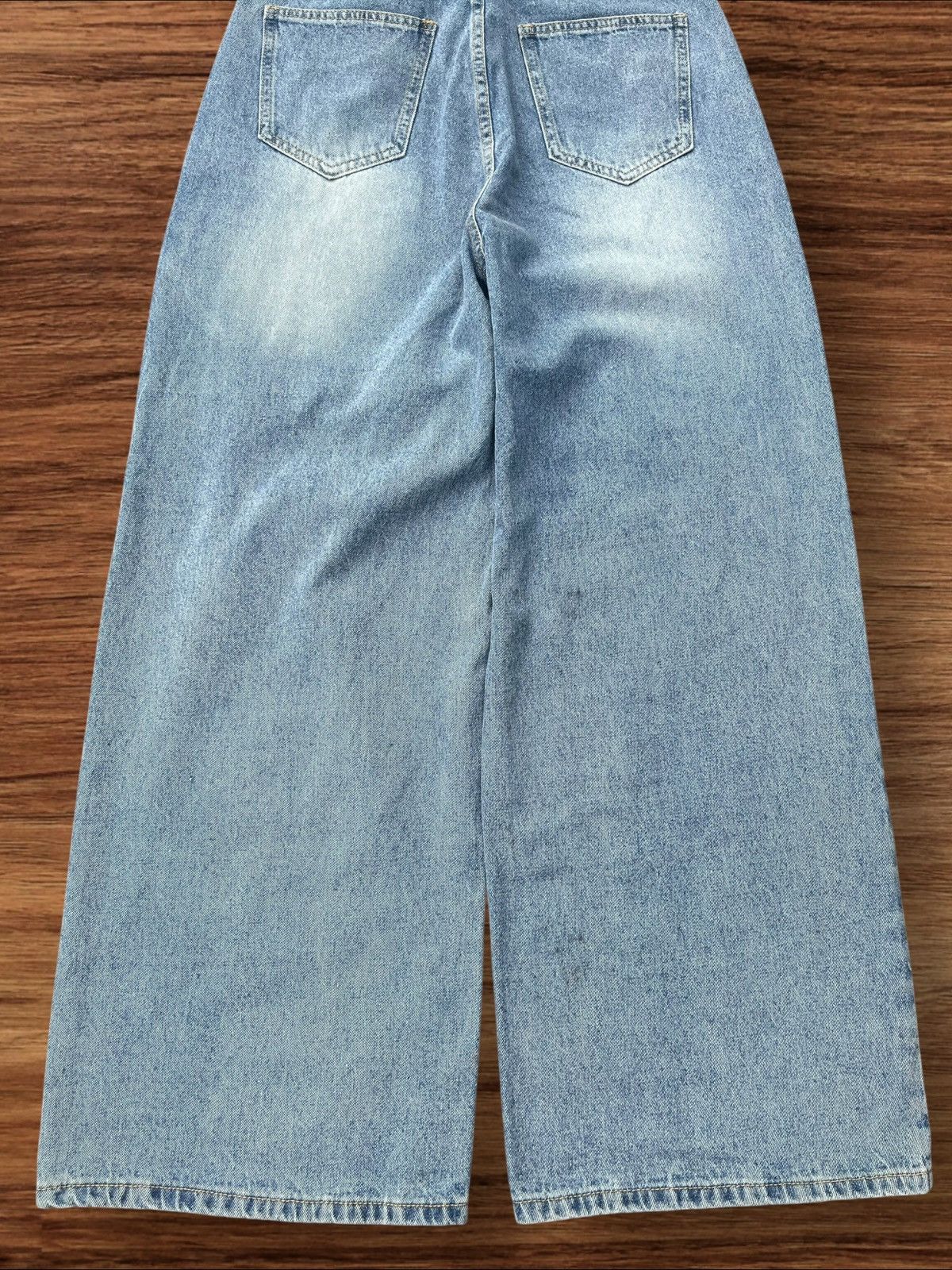 Japanese Brand Vintage Japanese Brand Blue Washed Wide Leg Distressed Jeans Size US 28 / EU 44 - 6 Thumbnail