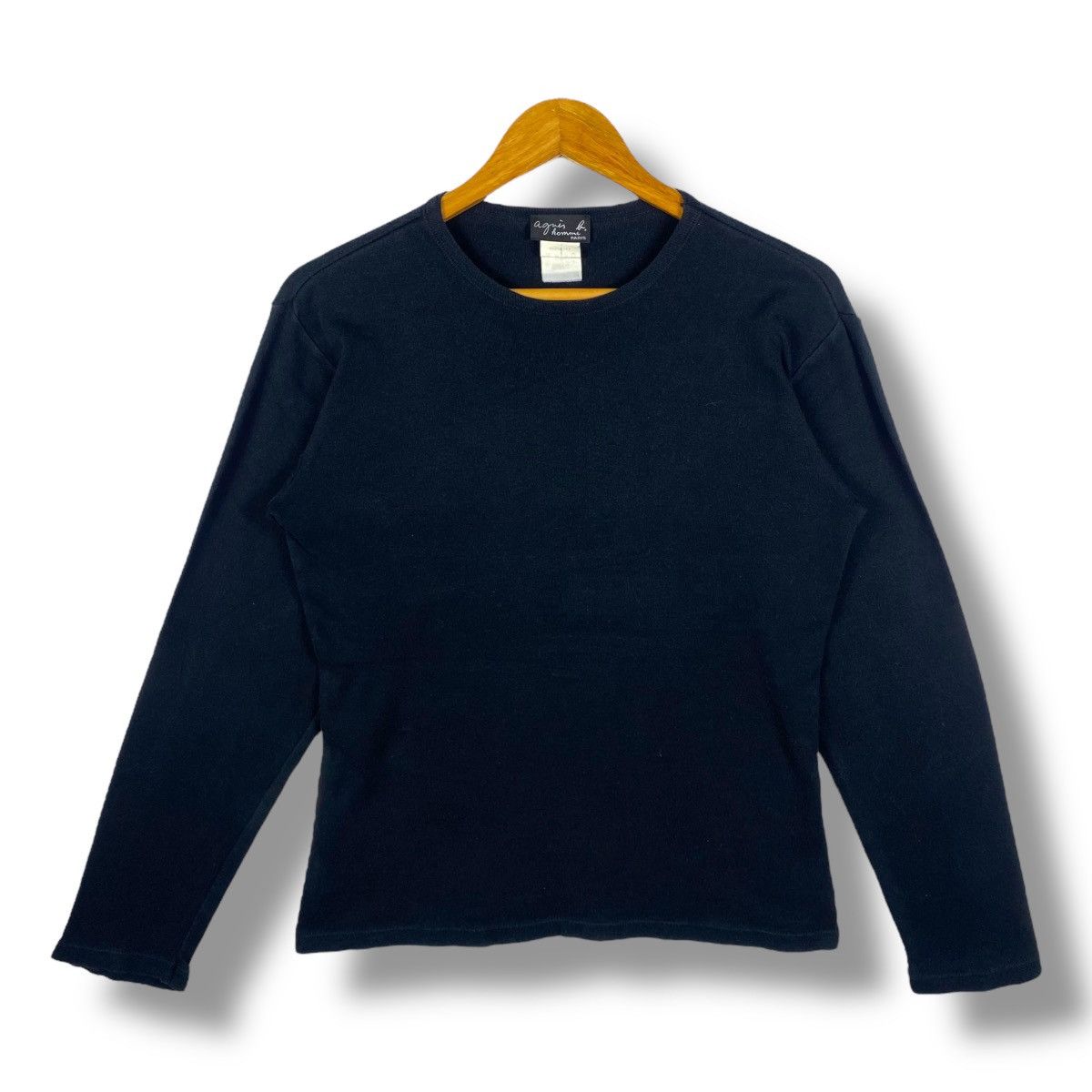 Designer × agnes b. AGNES. B Homme Paris Black Minimalist Long Sleeve Tee Shirt Size M / US 6-8 / IT 42-44 - 1 Thumbnail