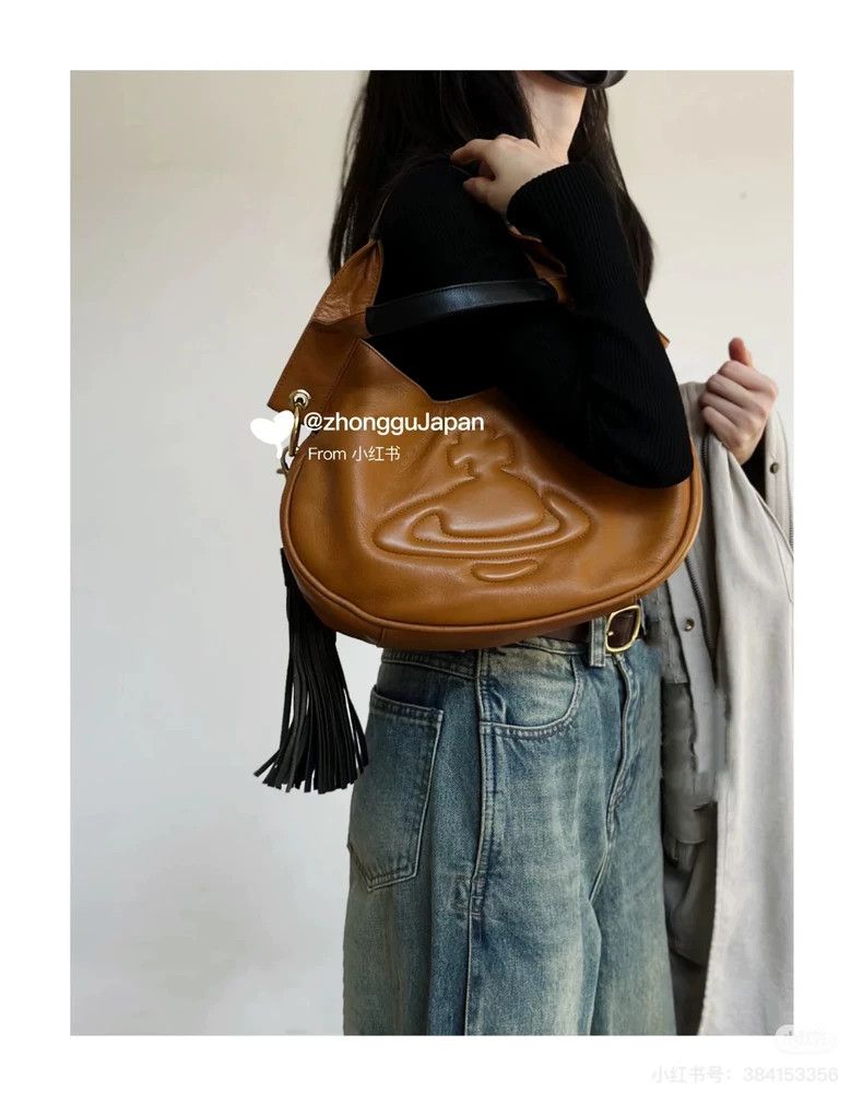 Vivienne Westwood Vivienne Westwood Brown tasselled yuanbao bag Size ONE SIZE - 8 Thumbnail