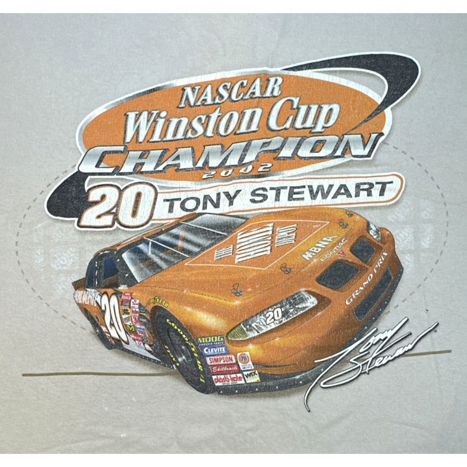 Chase Authentics VINTAGE Tony Stewart Winston Cup Champion T-Shirt Graphic 2002 Y2K Chase Authentics Unisex L Tan Short Sleeve Cotton Retro Shirt Mens/Womens Size US L / EU 52-54 / 3 - 4 Thumbnail
