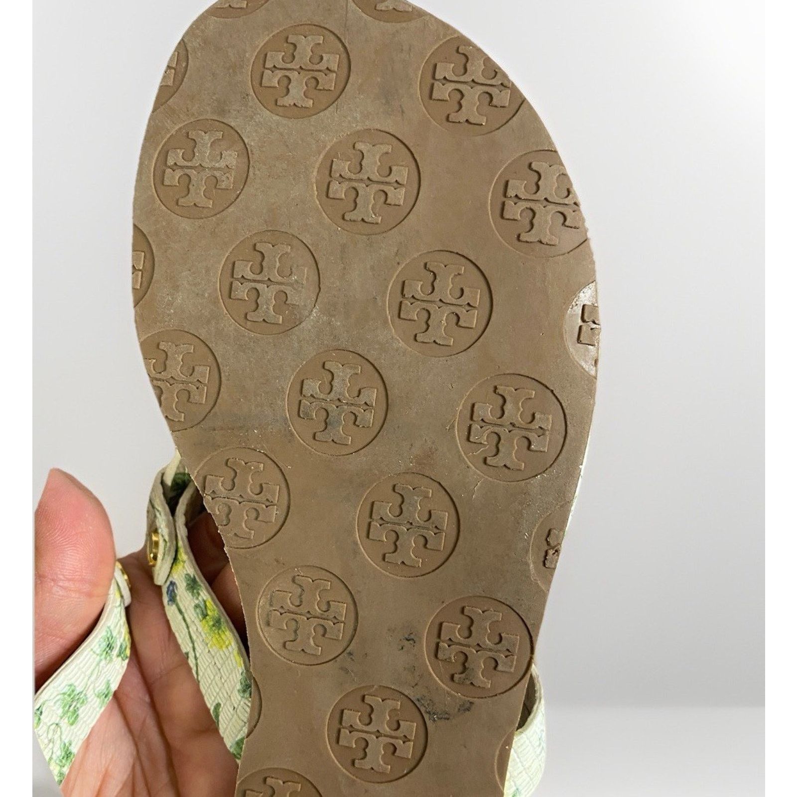 Tory Burch Tory Burch Miller Leather Thong Sandals Sz 6.5 Floral Cream Size US 6.5 / IT 36.5 - 9 Thumbnail